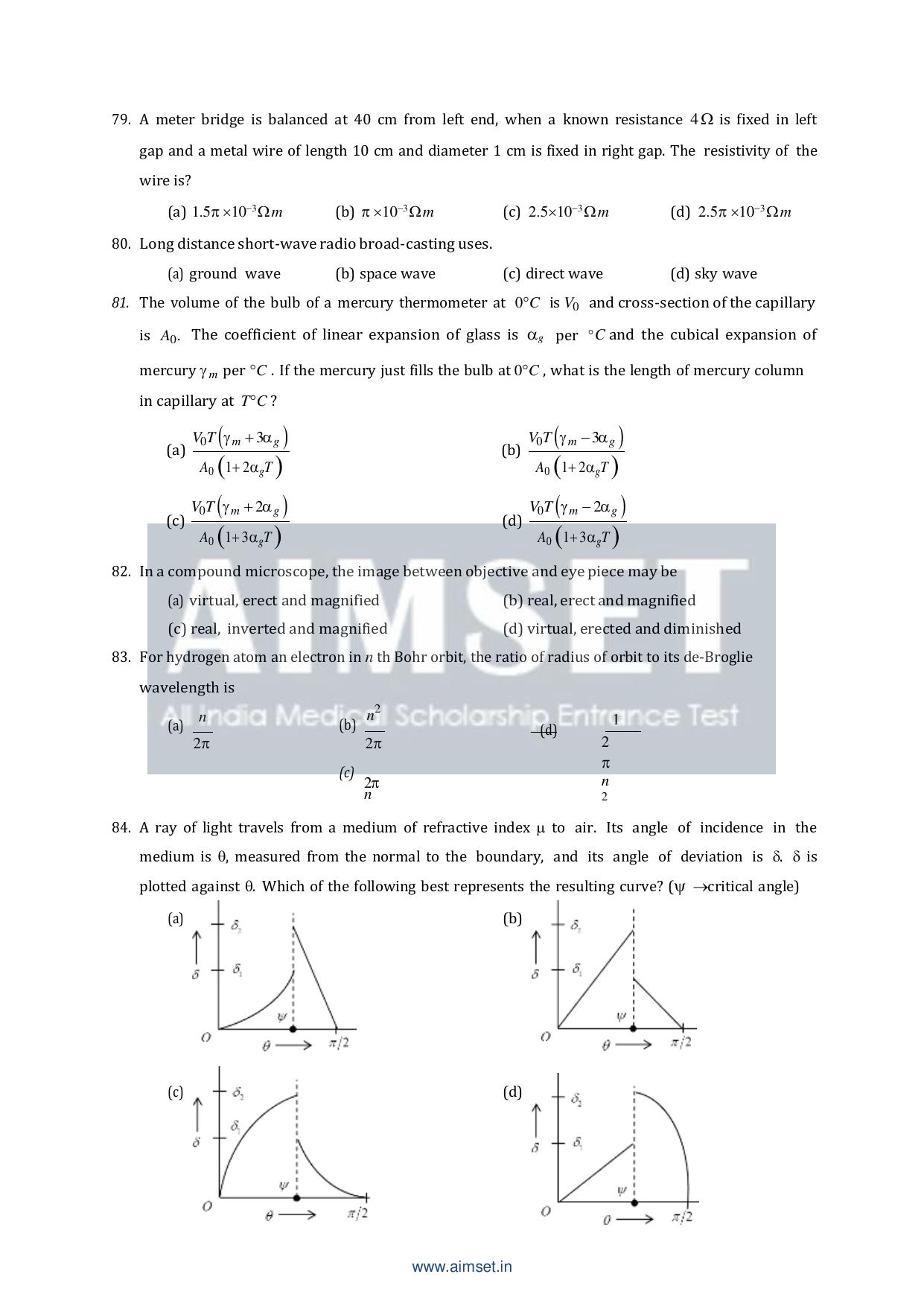 AIMSET 2024 Sample Paper - II - Page 13