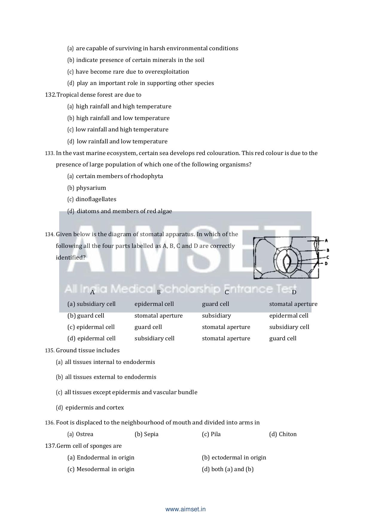 AIMSET 2024 Sample Paper - II - Page 20
