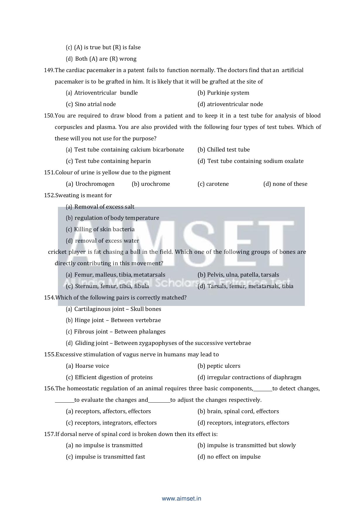 AIMSET 2024 Sample Paper - II - Page 22