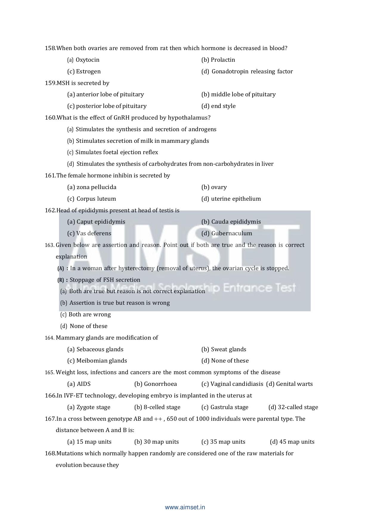 AIMSET 2024 Sample Paper - II - Page 23