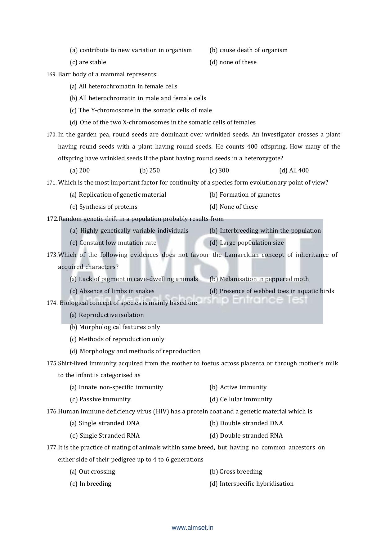 AIMSET 2024 Sample Paper - II - Page 24