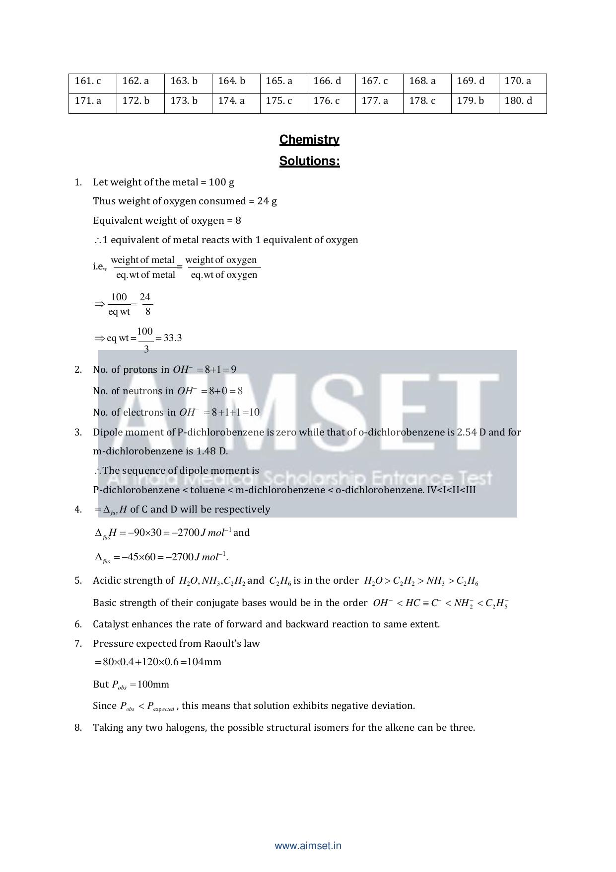AIMSET 2024 Sample Paper - II - Page 26