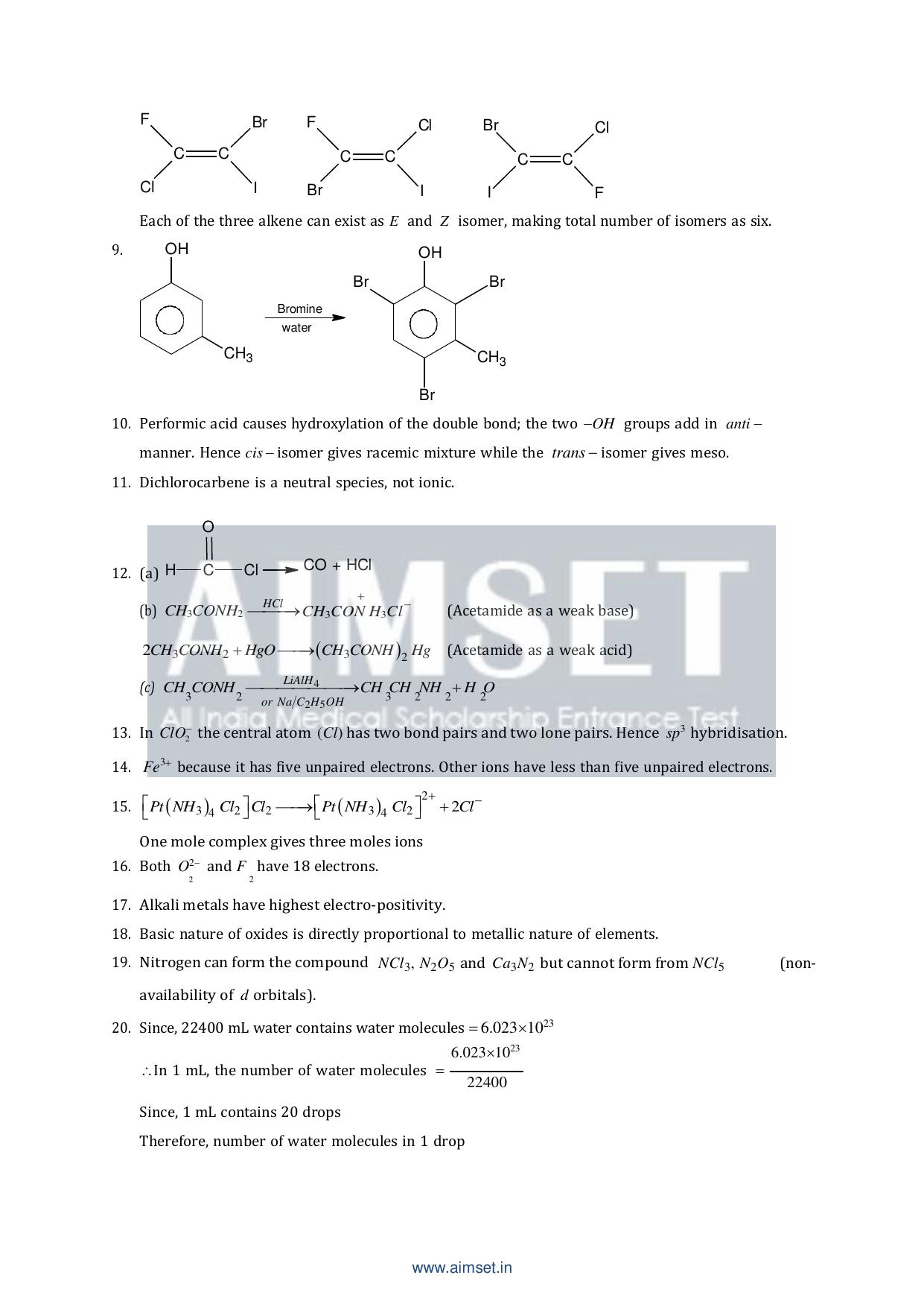 AIMSET 2024 Sample Paper - II - Page 27
