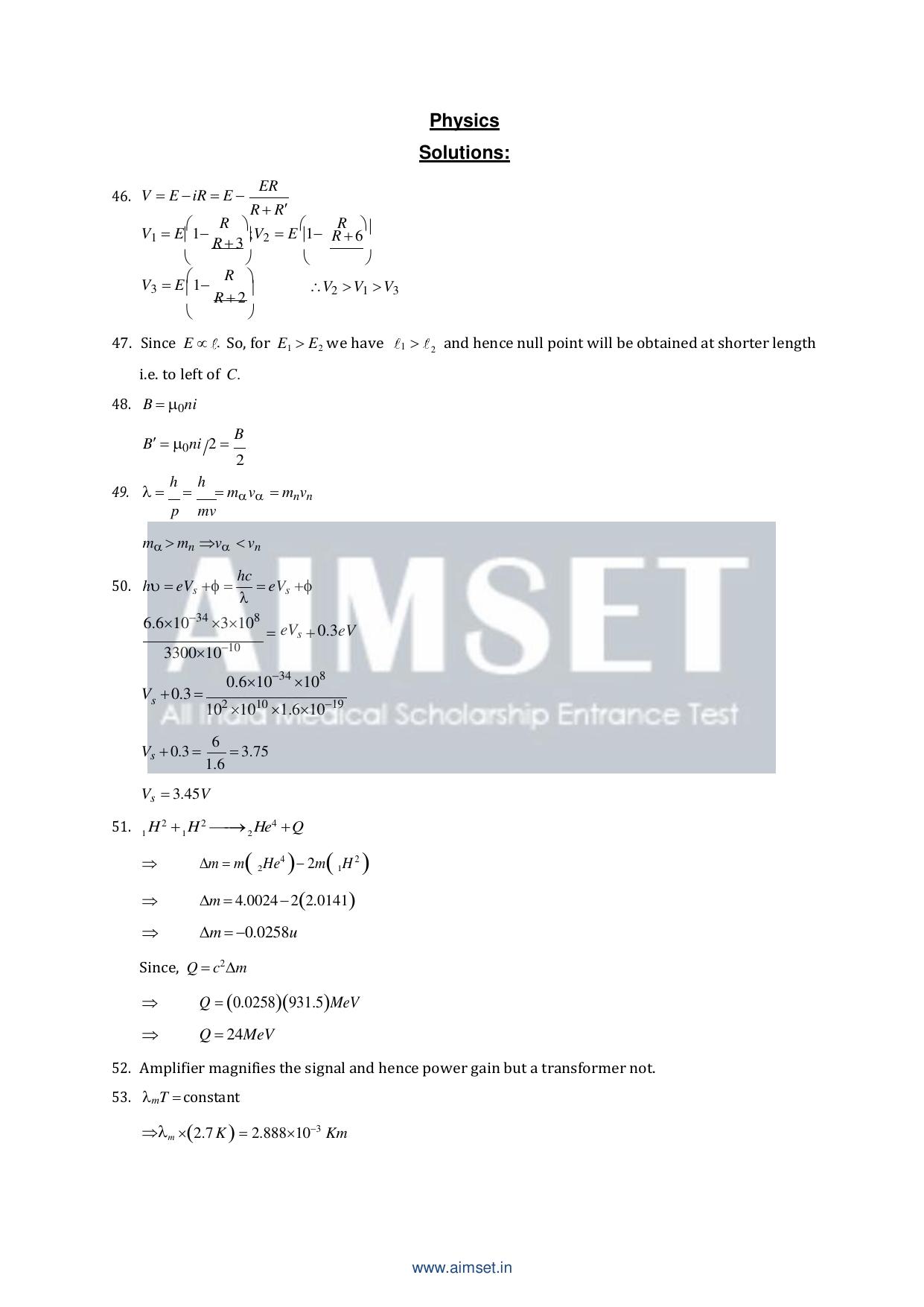 AIMSET 2024 Sample Paper - II - Page 32