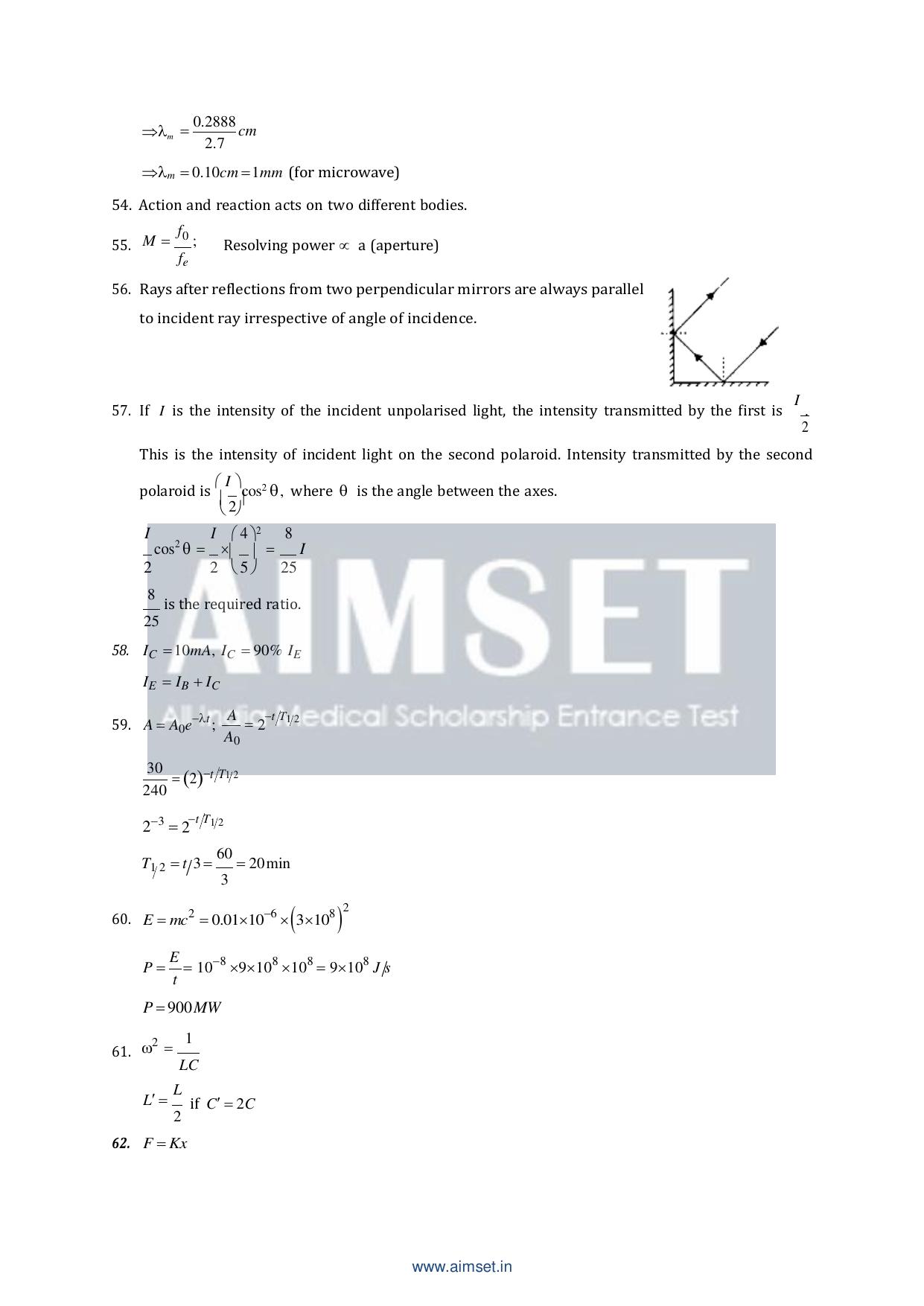 AIMSET 2024 Sample Paper - II - Page 33