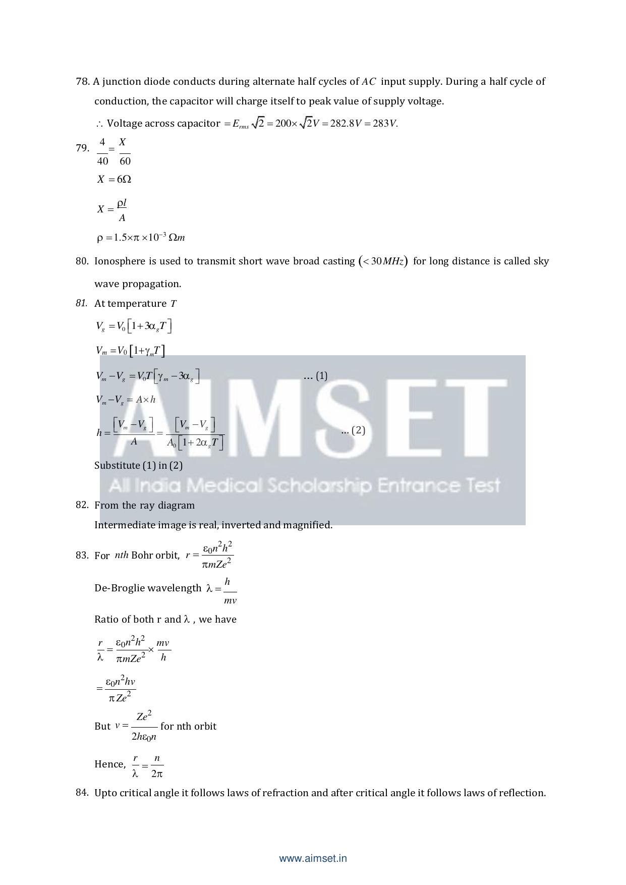 AIMSET 2024 Sample Paper - II - Page 36