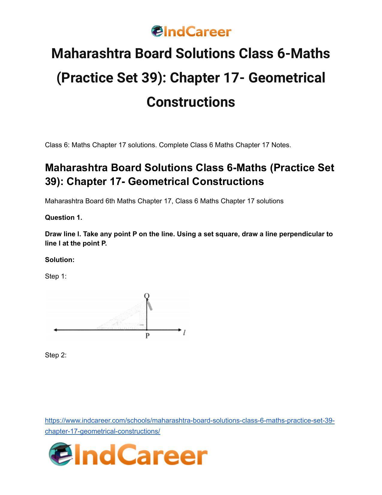 Maharashtra Board Solutions Class 6-Maths (Practice Set 39): Chapter 17- Geometrical Constructions - Page 2