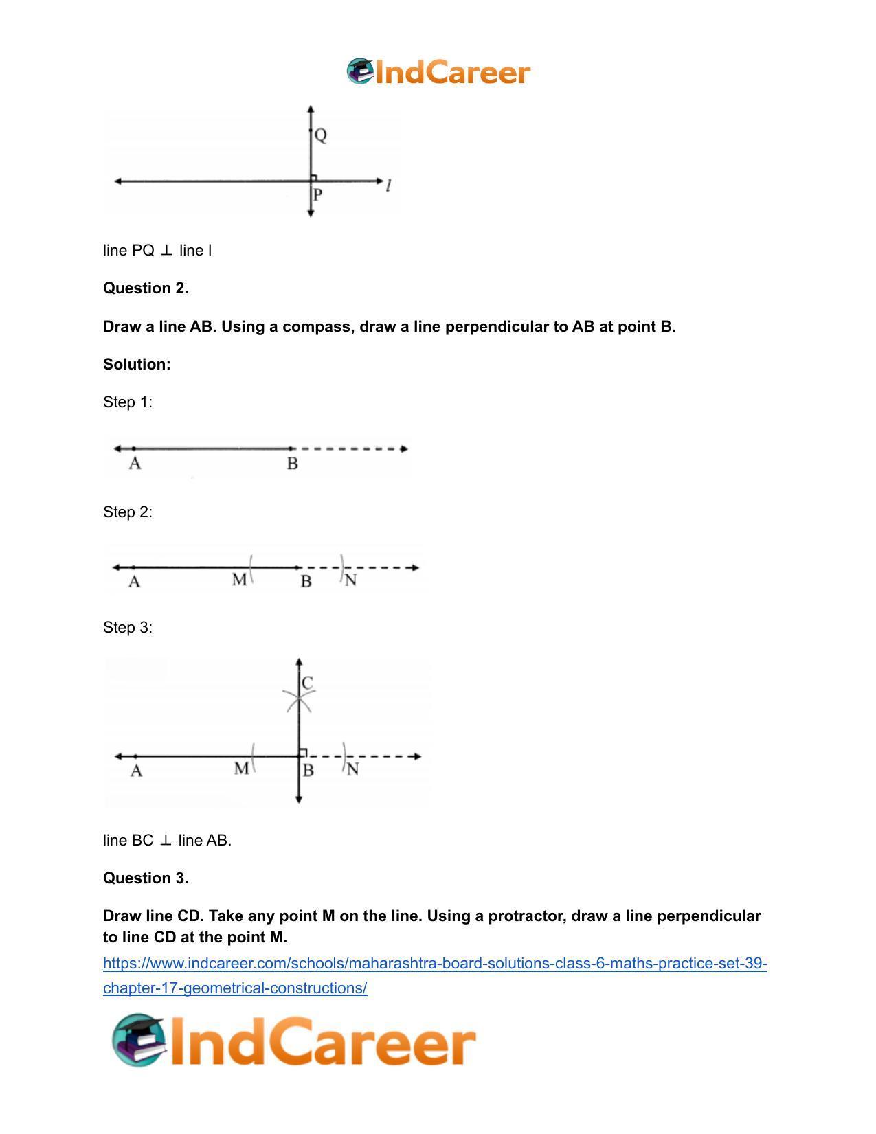 Maharashtra Board Solutions Class 6-Maths (Practice Set 39): Chapter 17- Geometrical Constructions - Page 3