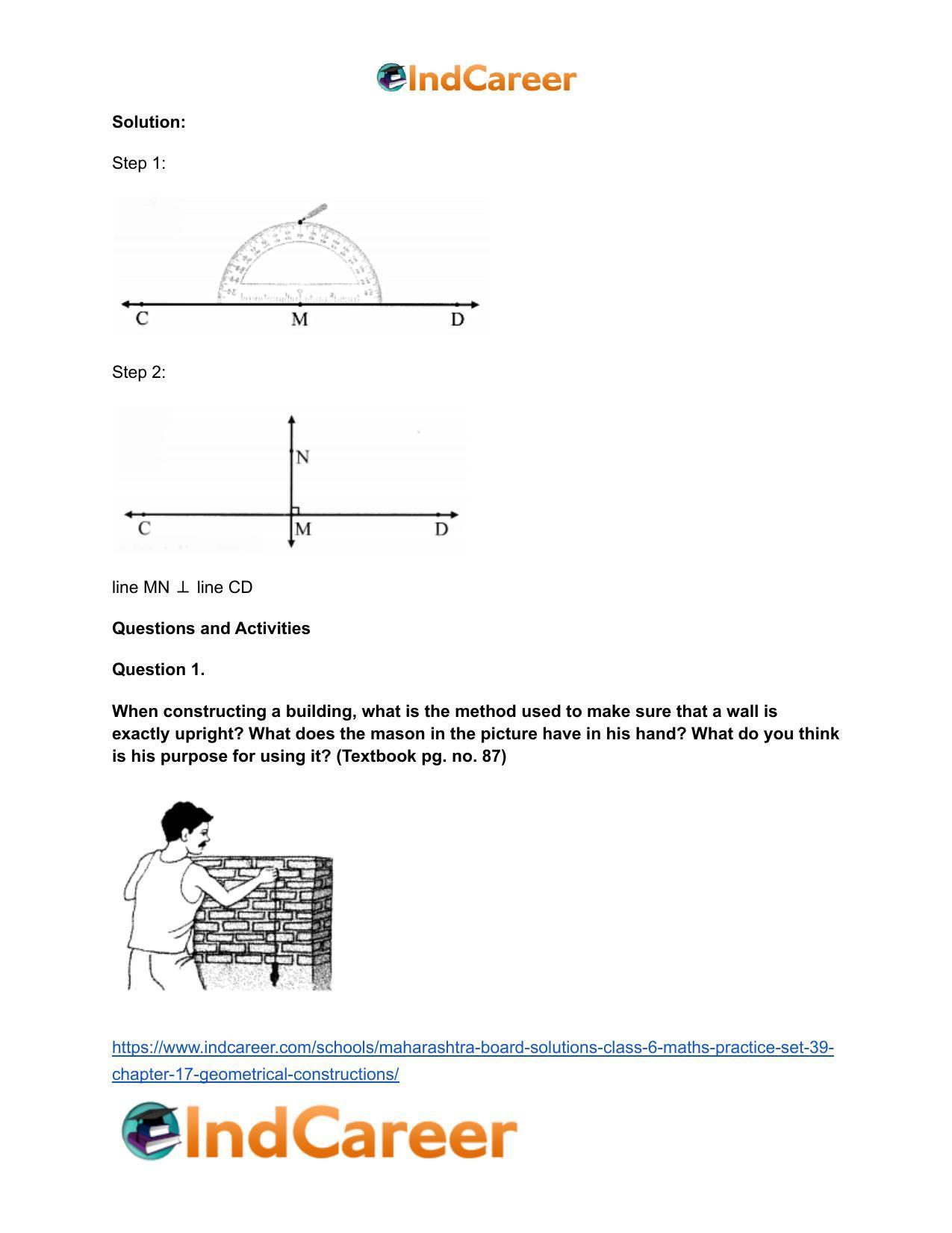 Maharashtra Board Solutions Class 6-Maths (Practice Set 39): Chapter 17- Geometrical Constructions - Page 4