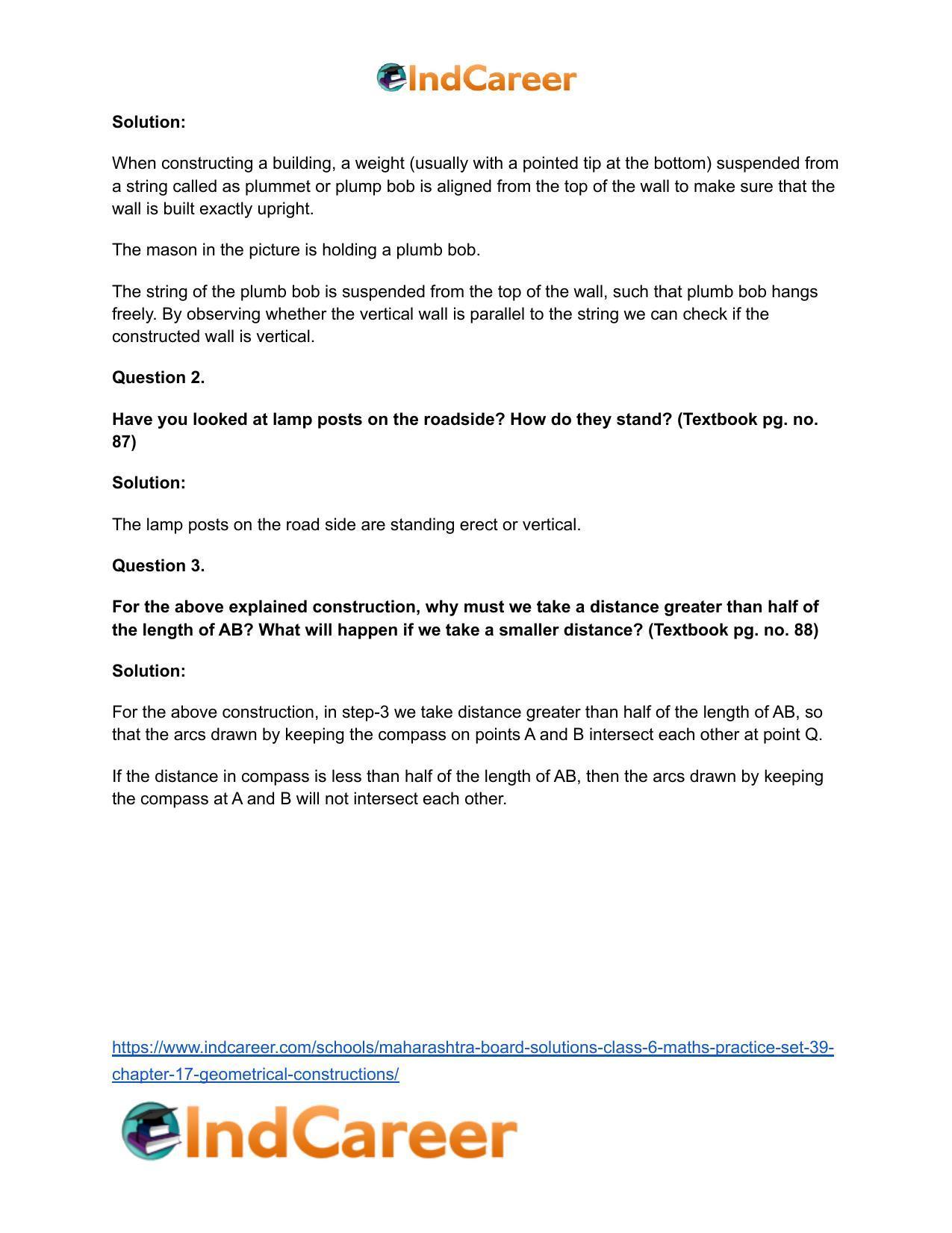 Maharashtra Board Solutions Class 6-Maths (Practice Set 39): Chapter 17- Geometrical Constructions - Page 5