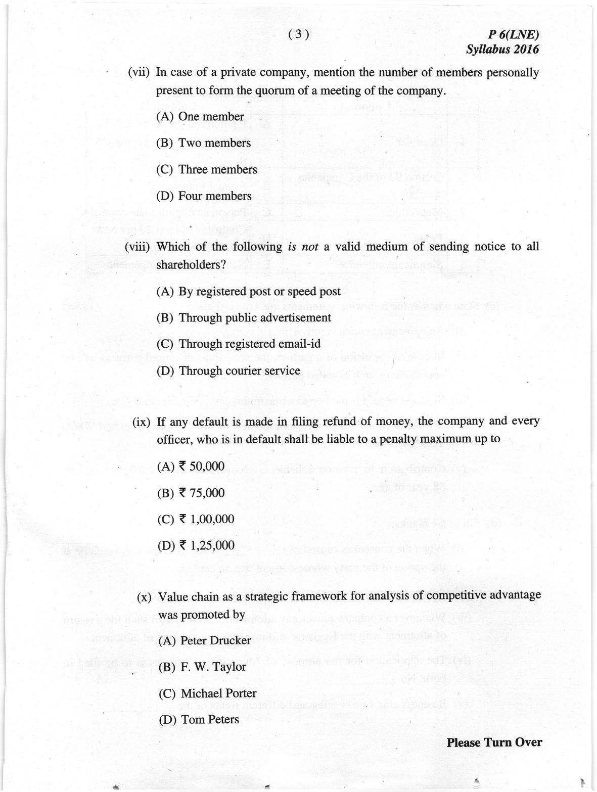 ICMAI June 2019 Laws and Ethics Question Paper - Page 3
