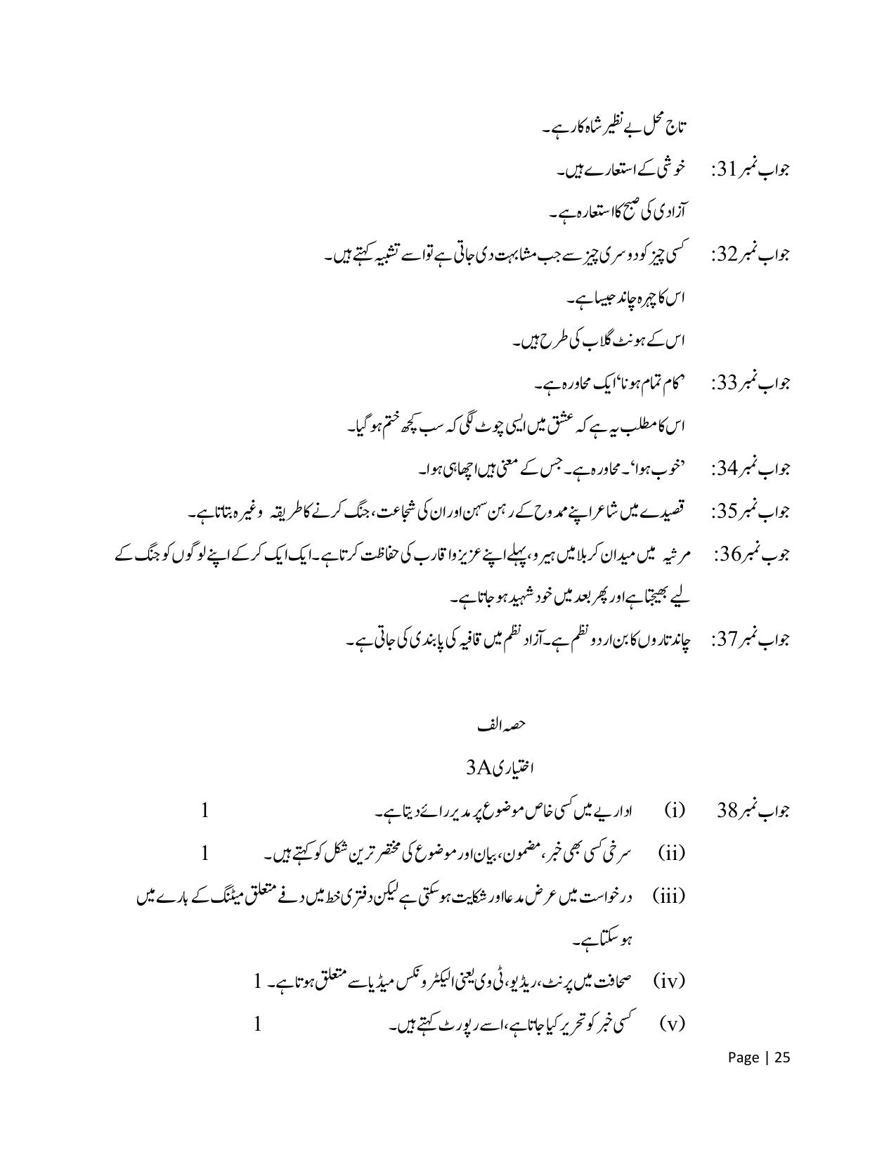 NIOS Class 12 Urdu Sample Paper - Page 25