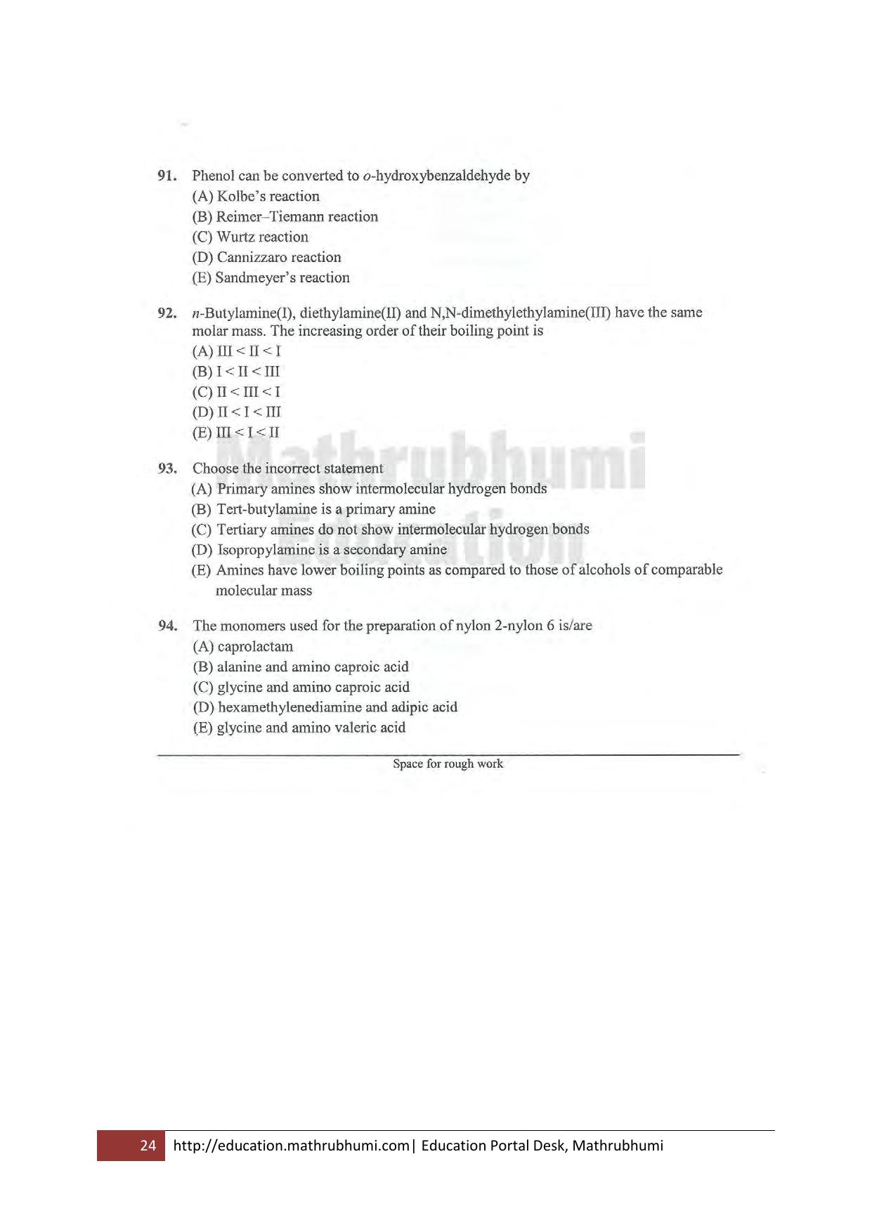 KEAM Paper I 2011 Question Paper IndCareer Docs