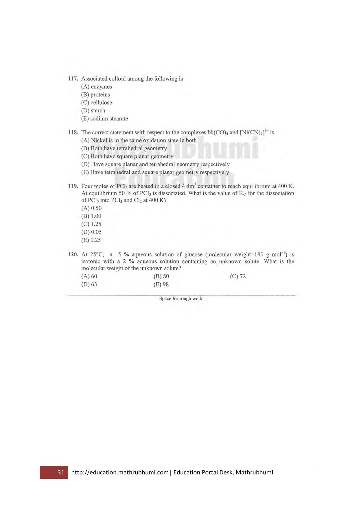 KEAM Paper I 2011 Question Paper - Page 31