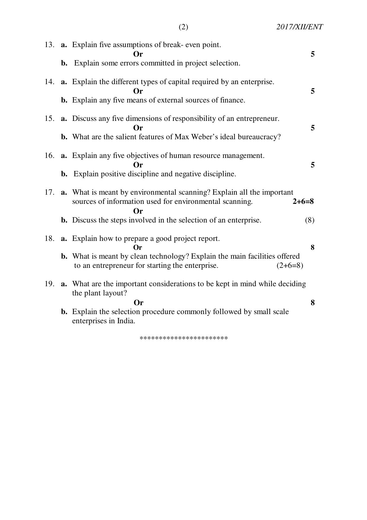 Nagaland Board Class 12 ENTREPRENEURSHIP 2017 Question Papers - Page 2