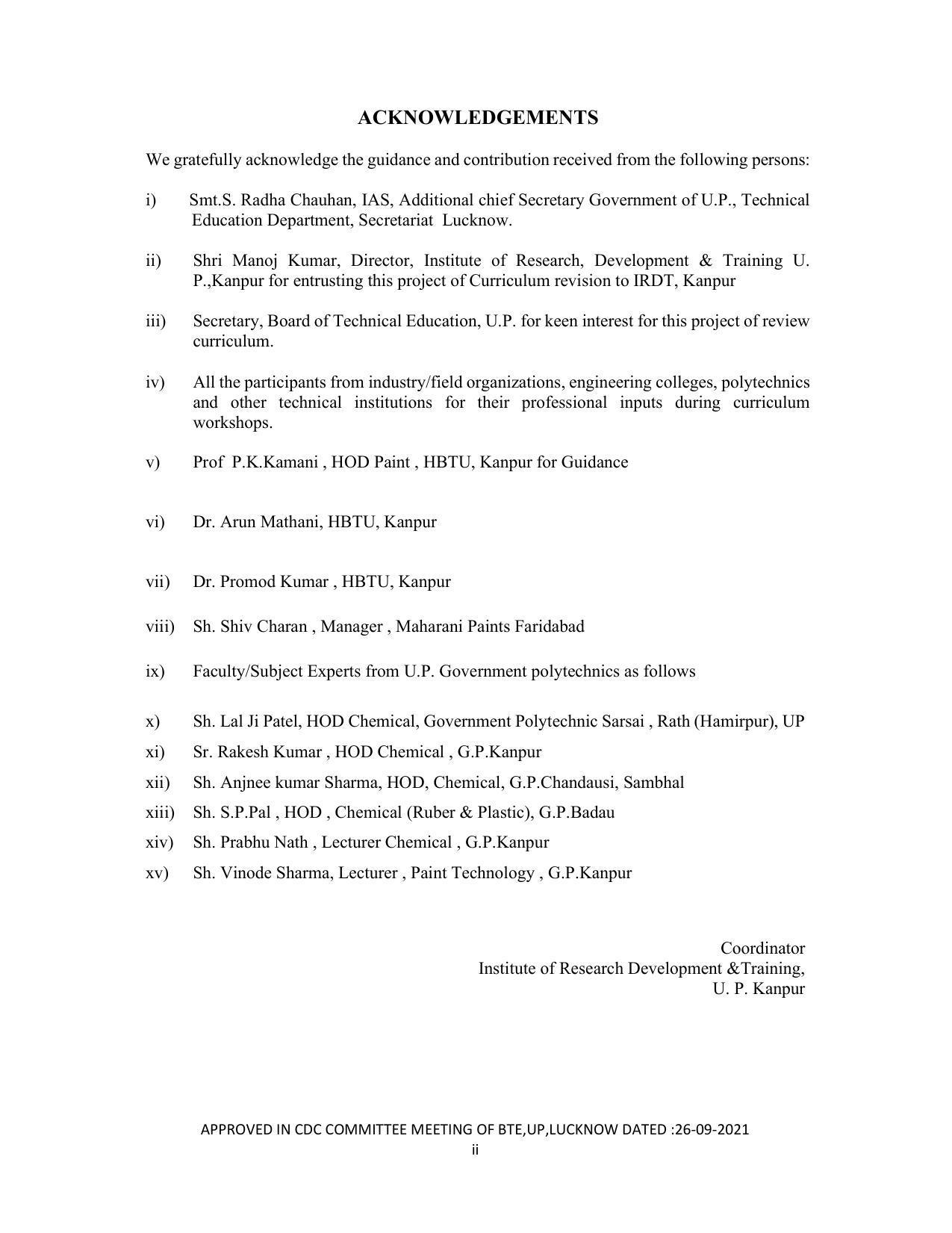 SYLLABUS FOR SEMESTER SYSTEM EFFECTIVE FROM (2021-2022) - DIPLOMA IN PAINT TECHNOLOGY - Page 5