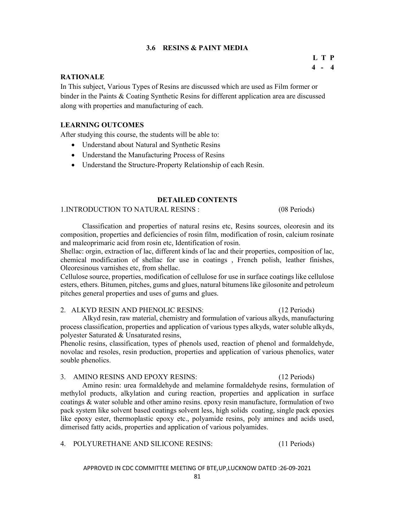 SYLLABUS FOR SEMESTER SYSTEM EFFECTIVE FROM (2021-2022) - DIPLOMA IN PAINT TECHNOLOGY - Page 86