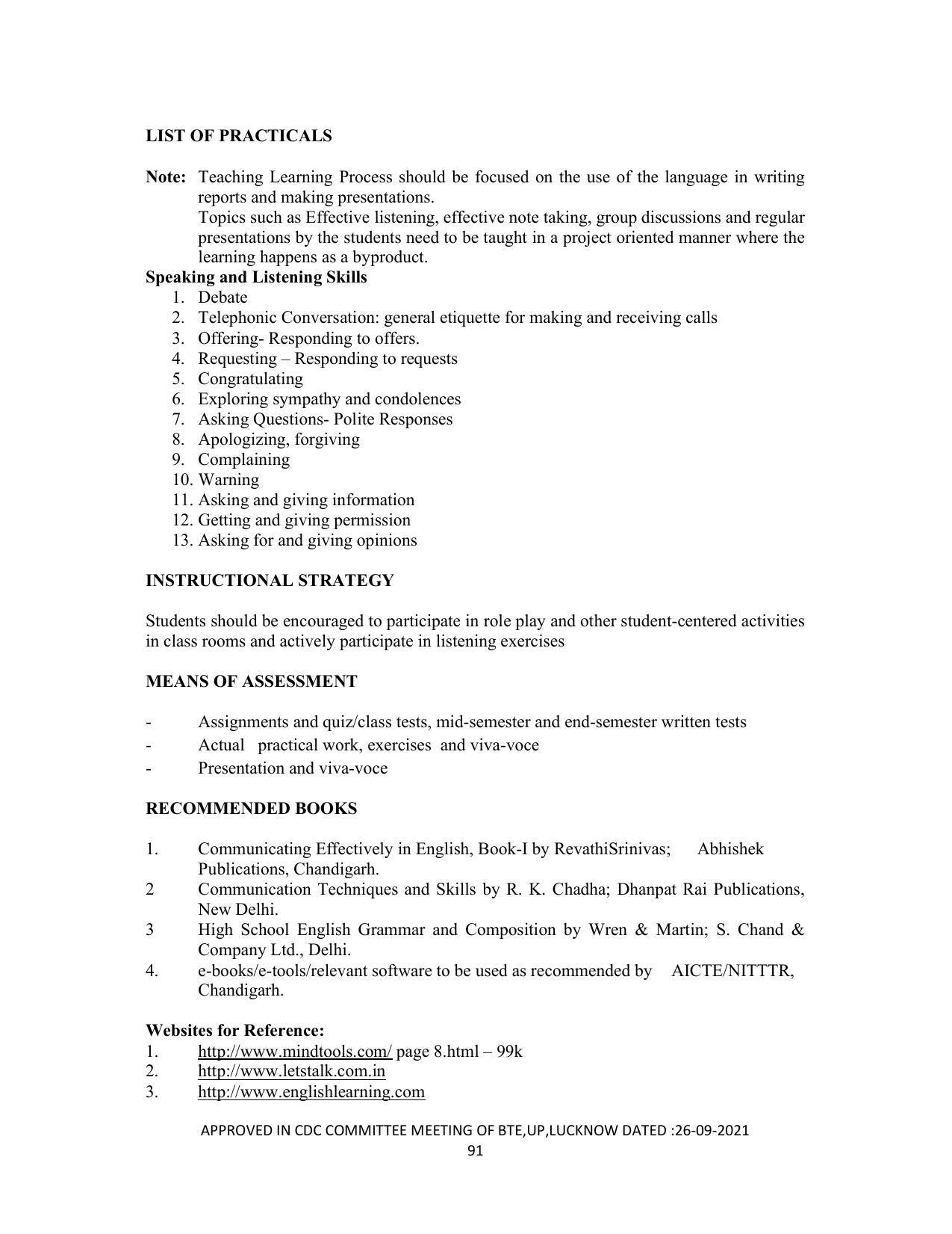 SYLLABUS FOR SEMESTER SYSTEM EFFECTIVE FROM (2021-2022) - DIPLOMA IN PAINT TECHNOLOGY - Page 96