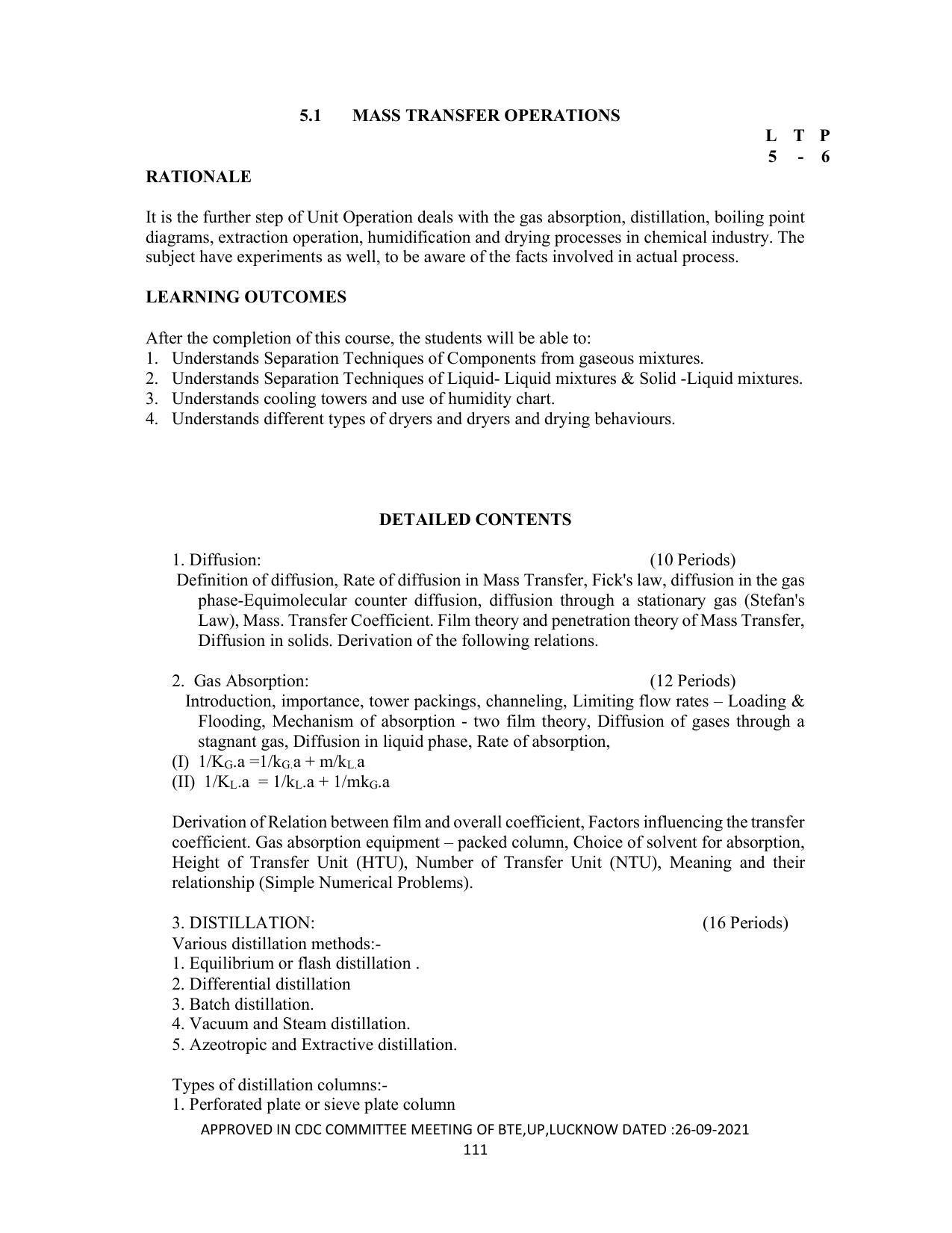 SYLLABUS FOR SEMESTER SYSTEM EFFECTIVE FROM (2021-2022) - DIPLOMA IN PAINT TECHNOLOGY - Page 116