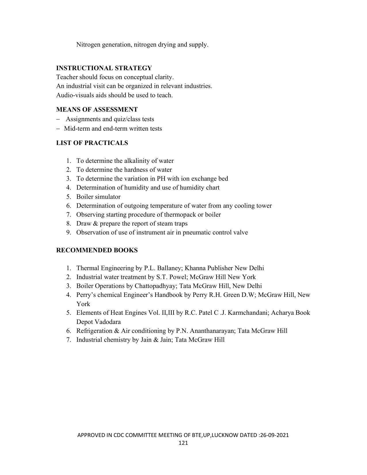 SYLLABUS FOR SEMESTER SYSTEM EFFECTIVE FROM (2021-2022) - DIPLOMA IN PAINT TECHNOLOGY - Page 126