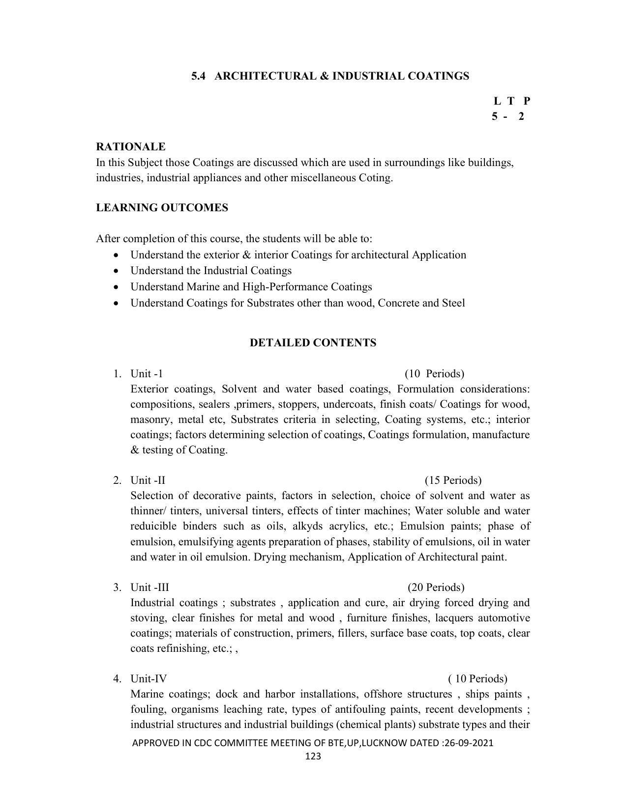 SYLLABUS FOR SEMESTER SYSTEM EFFECTIVE FROM (2021-2022) - DIPLOMA IN PAINT TECHNOLOGY - Page 128