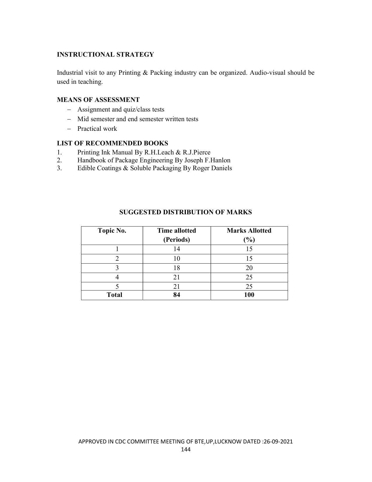 SYLLABUS FOR SEMESTER SYSTEM EFFECTIVE FROM (2021-2022) - DIPLOMA IN PAINT TECHNOLOGY - Page 149