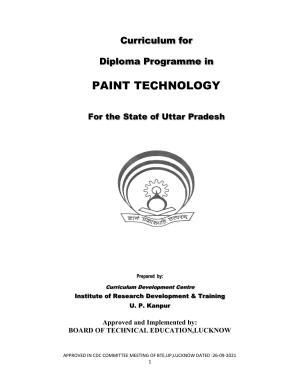 SYLLABUS FOR SEMESTER SYSTEM EFFECTIVE FROM (2021-2022) - DIPLOMA IN PAINT TECHNOLOGY