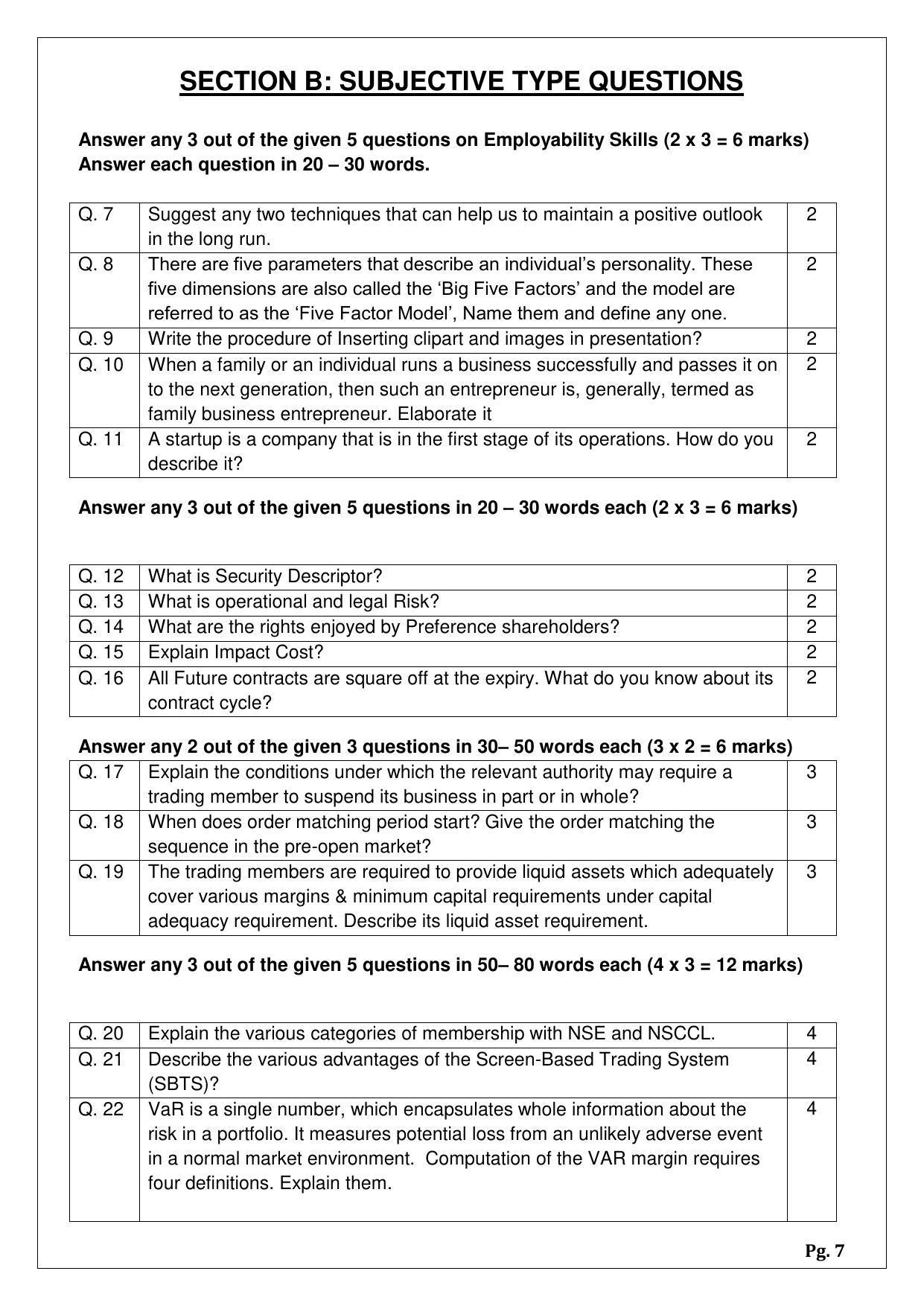 CBSE Class 12 Financial Market Management (Skill Education) Sample Papers 2023 - Page 7