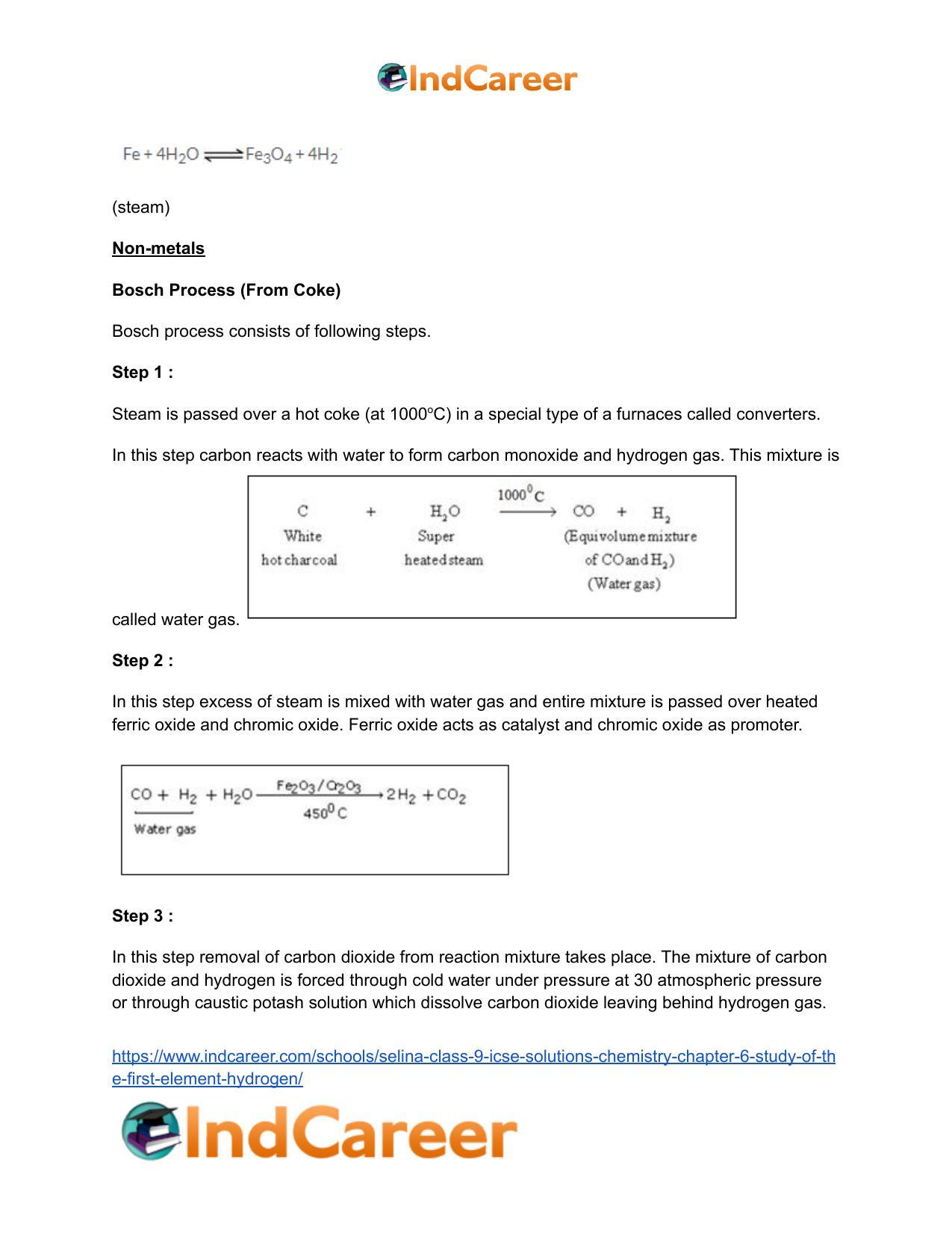 Selina Class 9 ICSE Solutions Chemistry : Chapter 6- Study of the First Element - hydrogen - Page 12