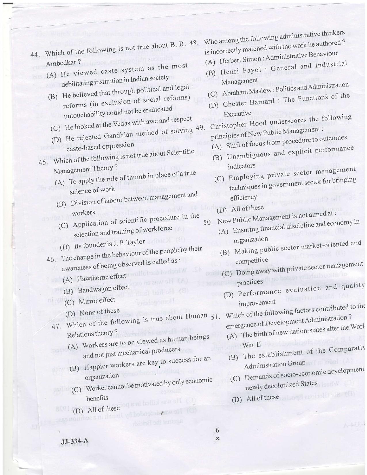 KUET 2023 M.A. Political Science Question Paper - Page 22