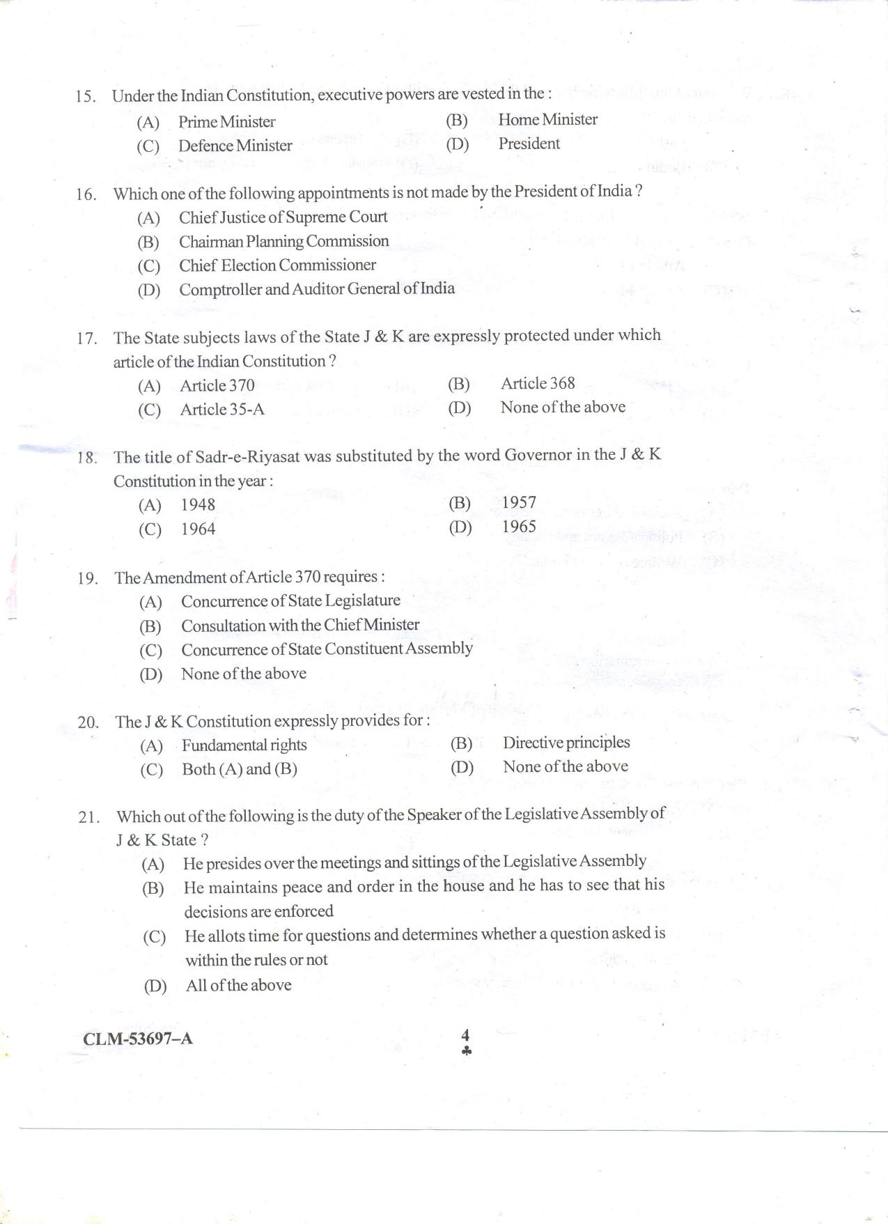 KUET 2023 M.A. Political Science Question Paper - Page 52