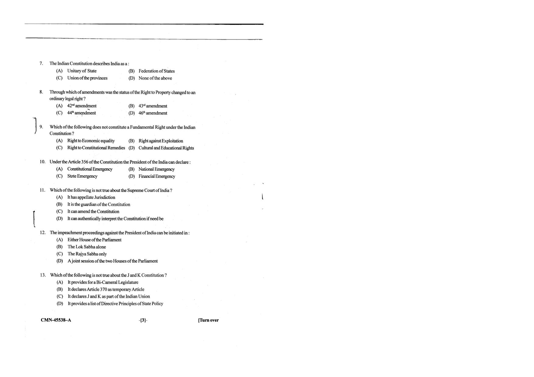KUET 2023 M.A. Political Science Question Paper - Page 60