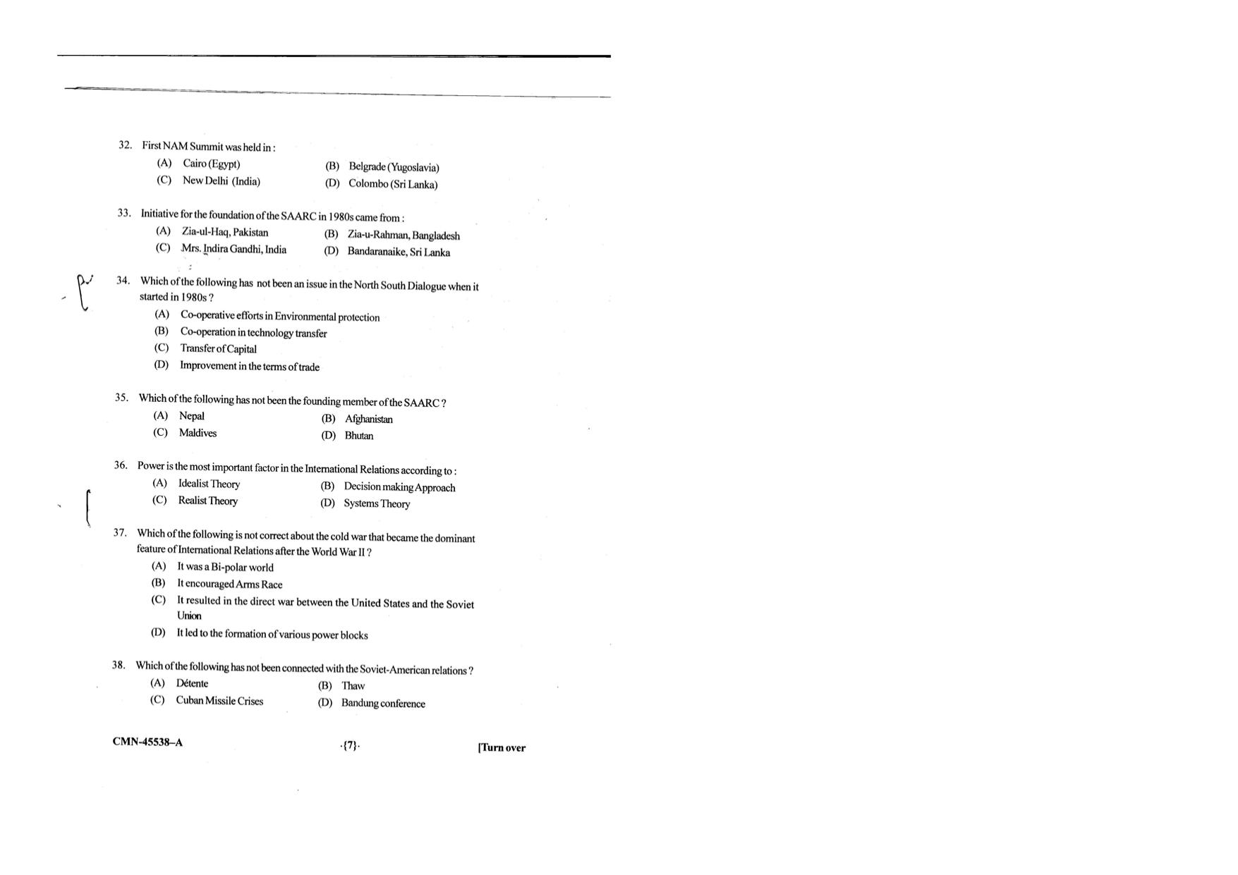 KUET 2023 M.A. Political Science Question Paper - Page 64