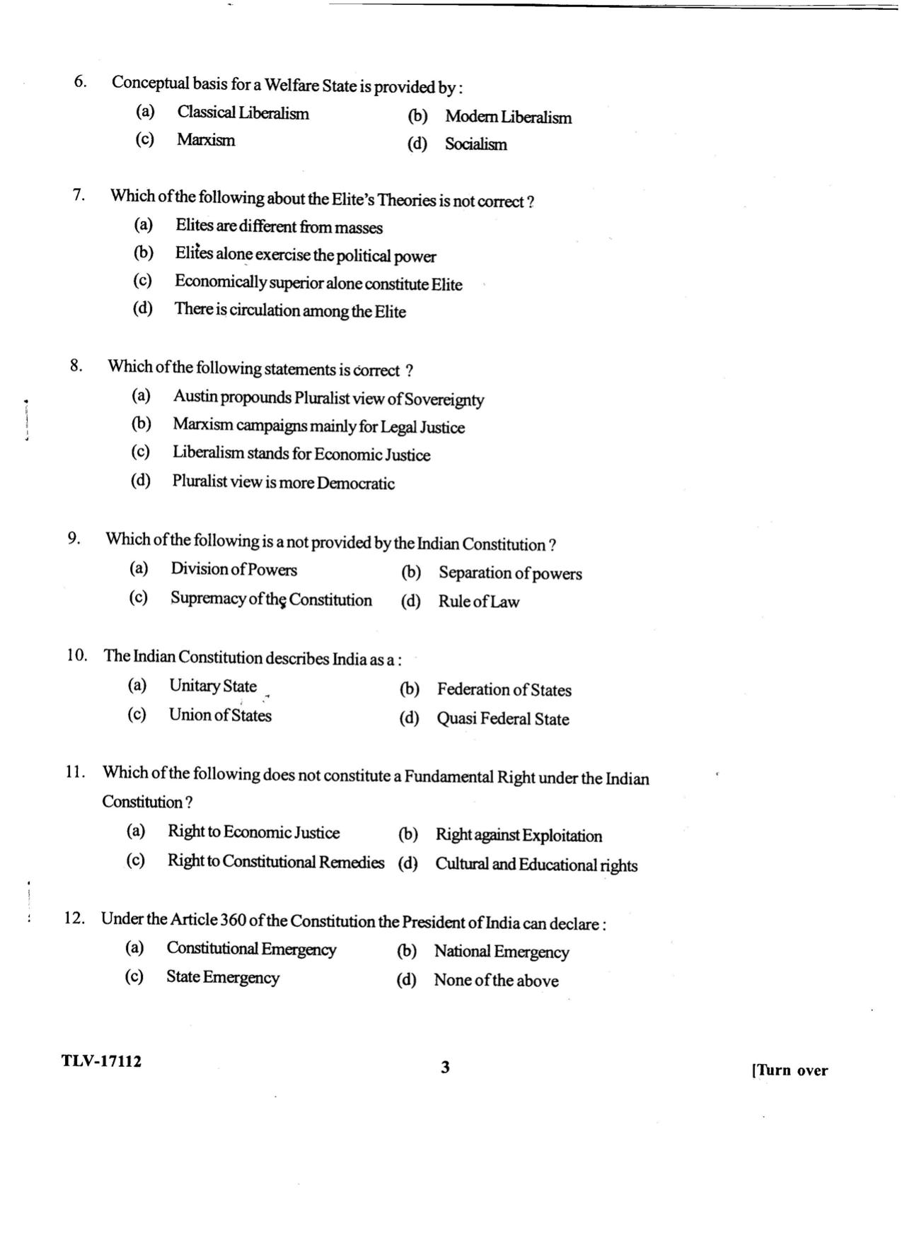 KUET 2023 M.A. Political Science Question Paper - Page 80