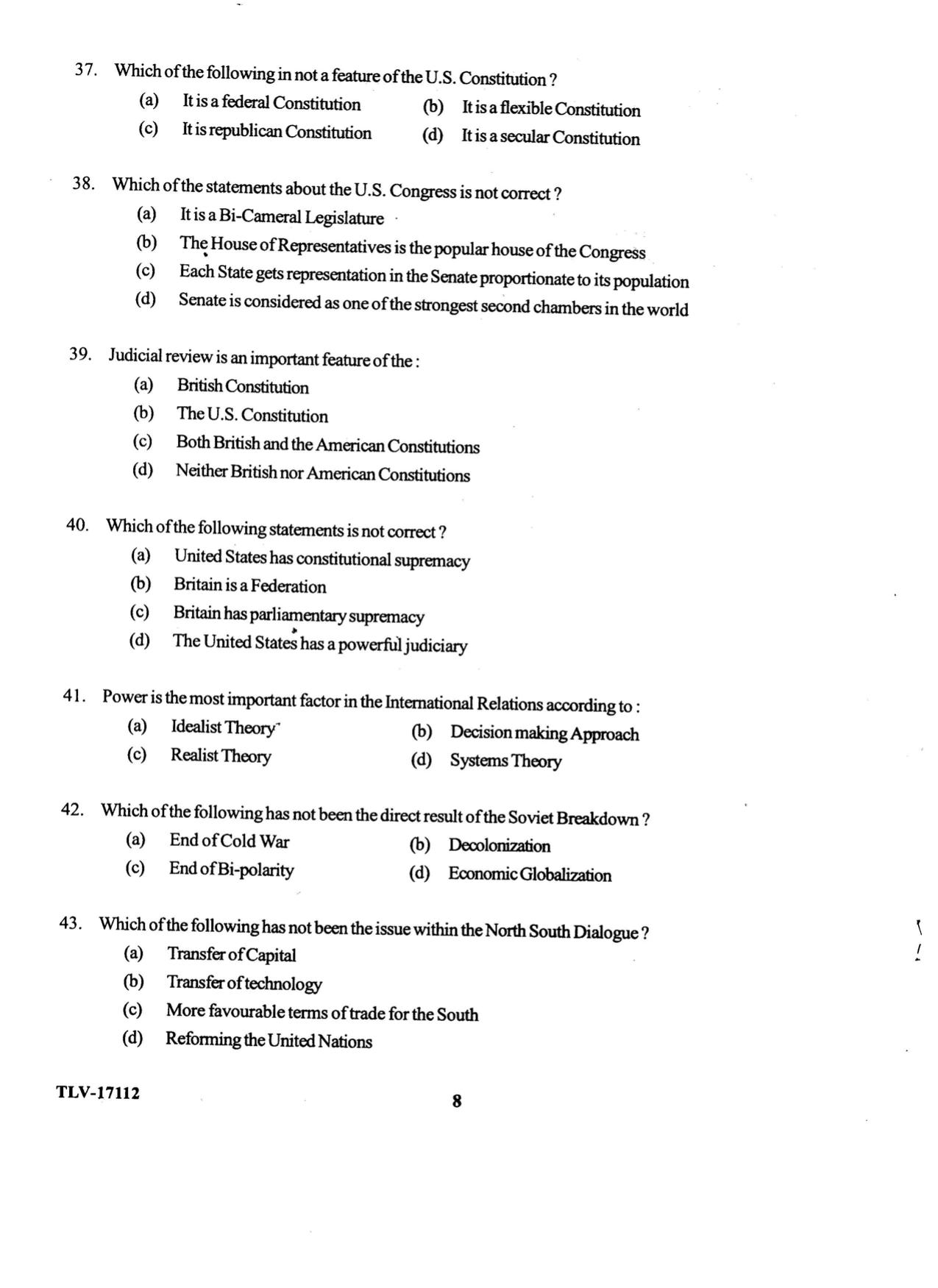 KUET 2023 M.A. Political Science Question Paper - Page 85