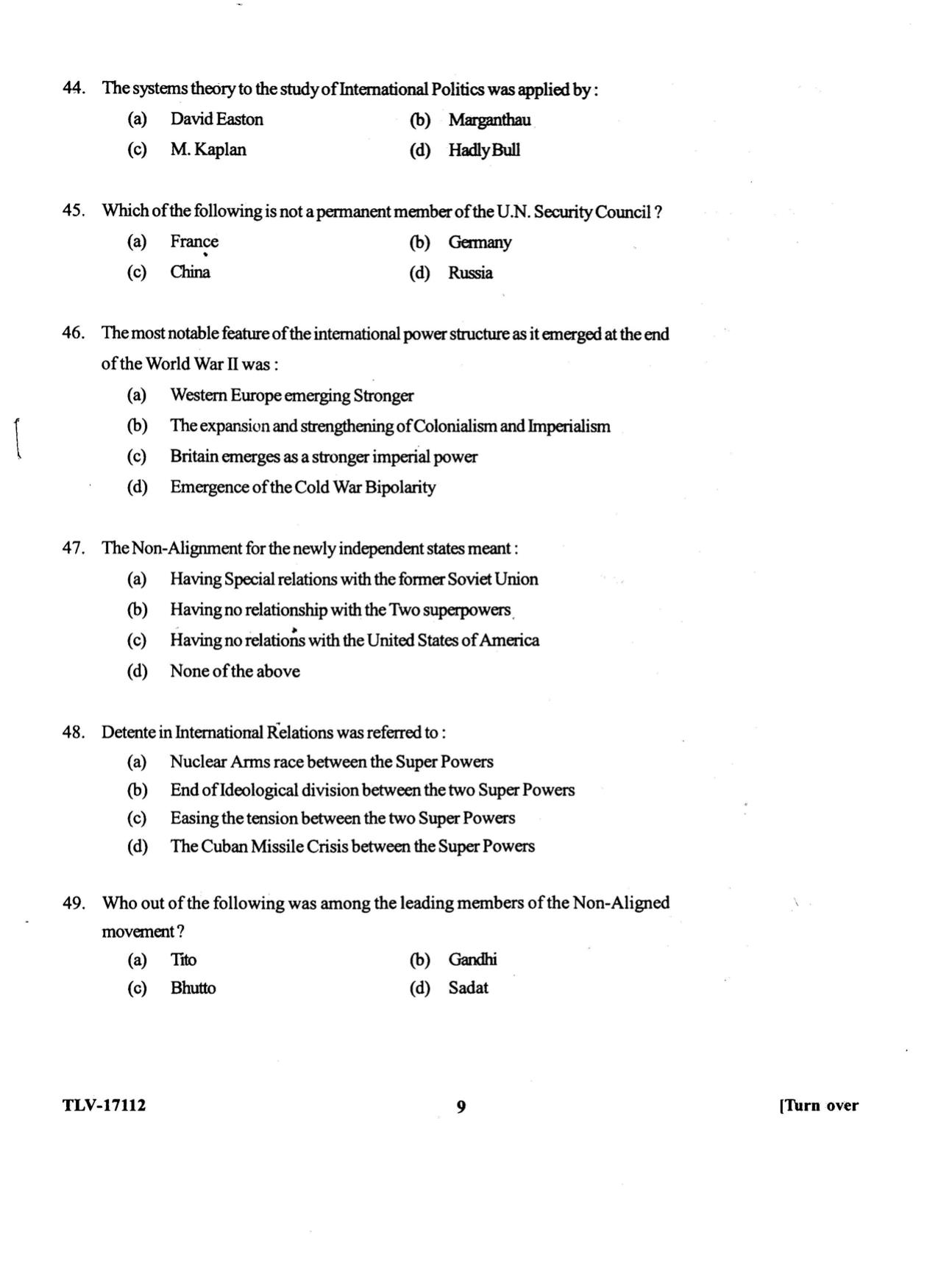 KUET 2023 M.A. Political Science Question Paper - Page 86