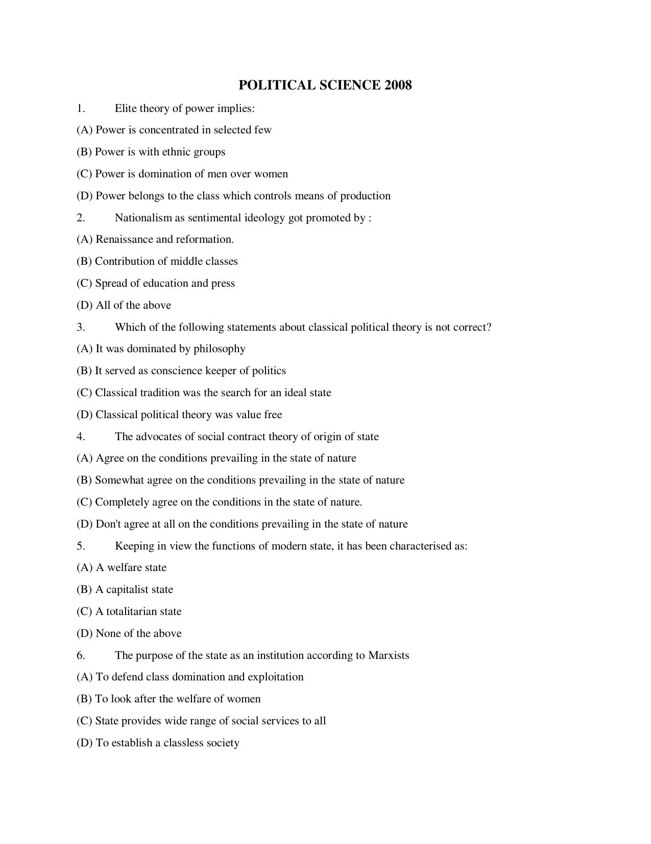 KUET 2023 M.A. Political Science Question Paper - Page 97