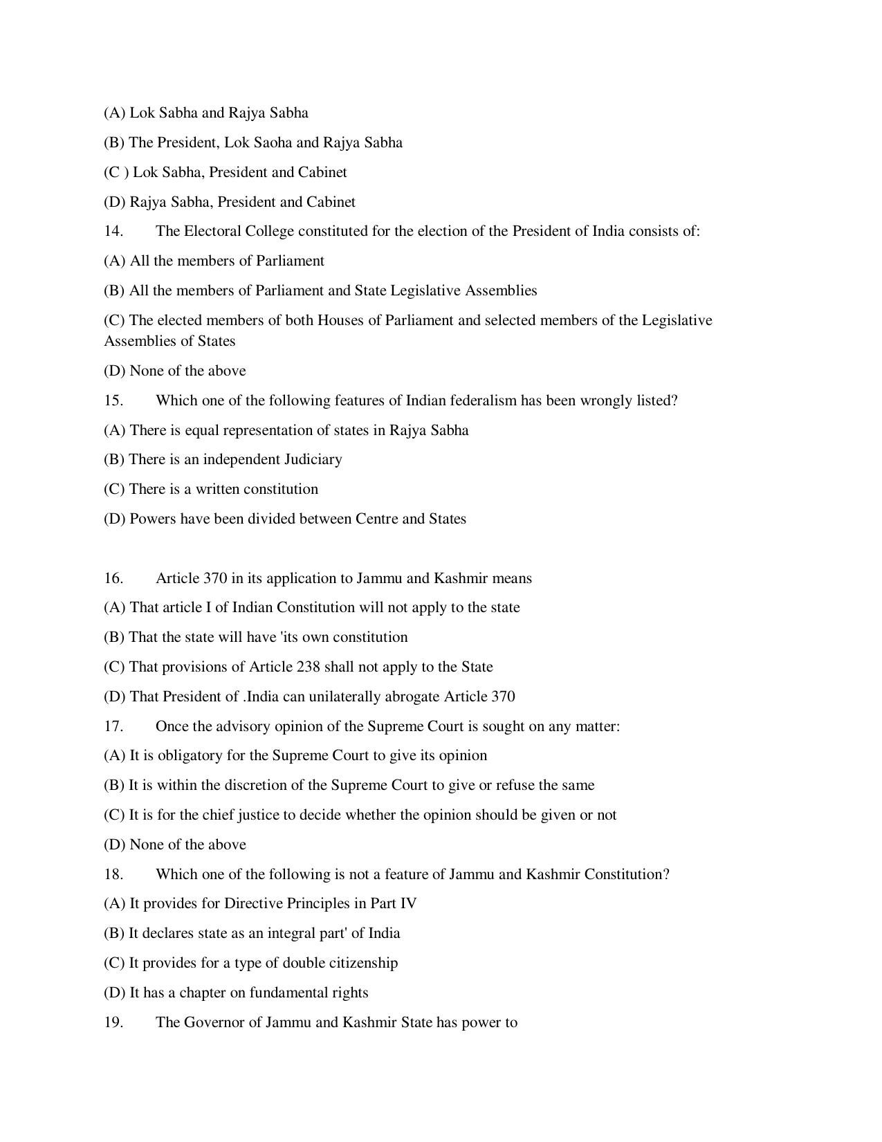 KUET 2023 M.A. Political Science Question Paper - Page 99