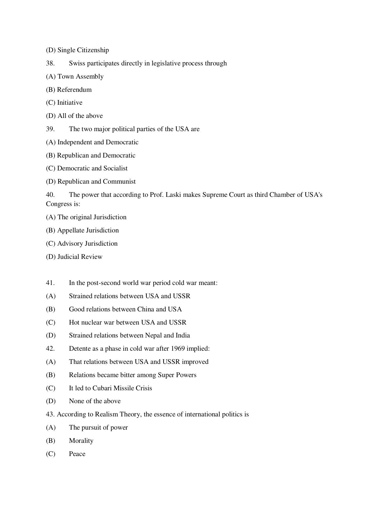 KUET 2023 M.A. Political Science Question Paper - Page 103