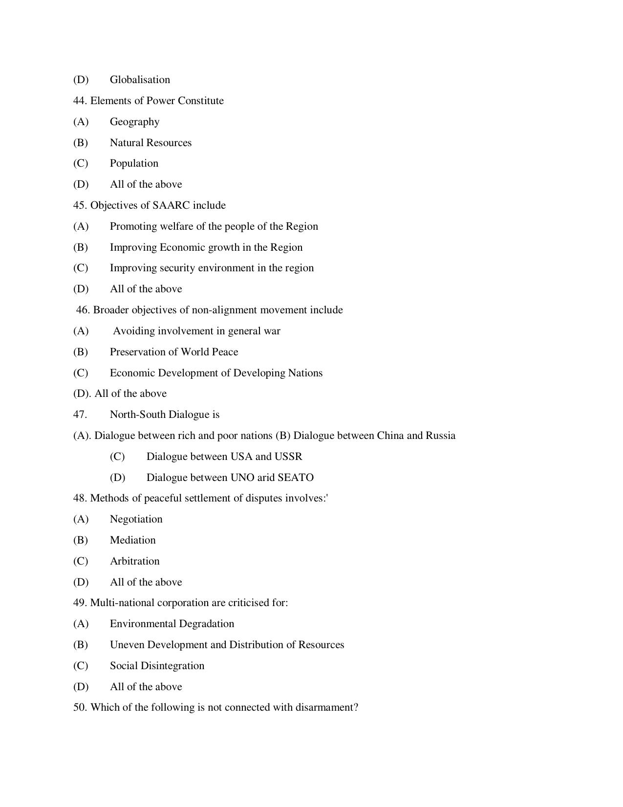 KUET 2023 M.A. Political Science Question Paper - Page 104