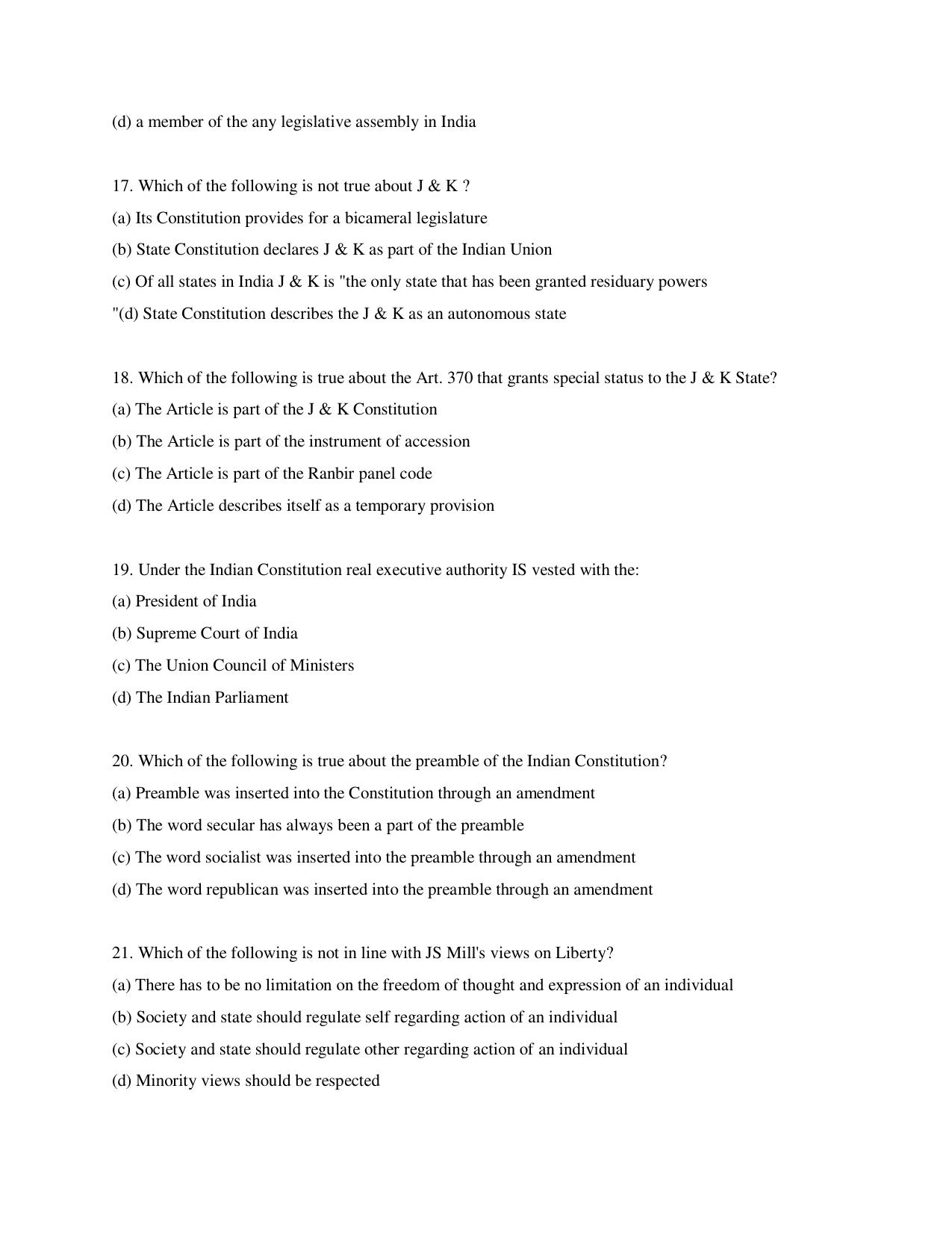 KUET 2023 M.A. Political Science Question Paper - Page 110