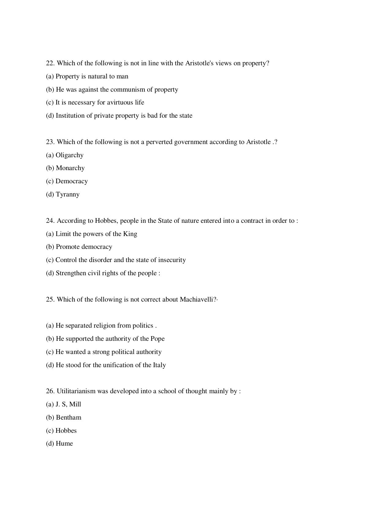 KUET 2023 M.A. Political Science Question Paper - Page 111