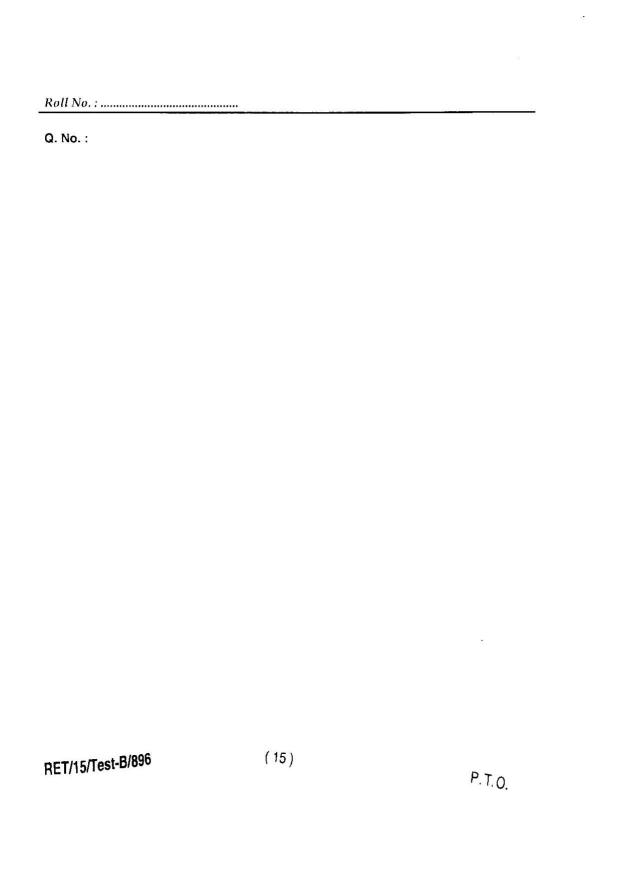 BHU RET STATISTICS SCIENCE 2015 Question Paper - Page 17