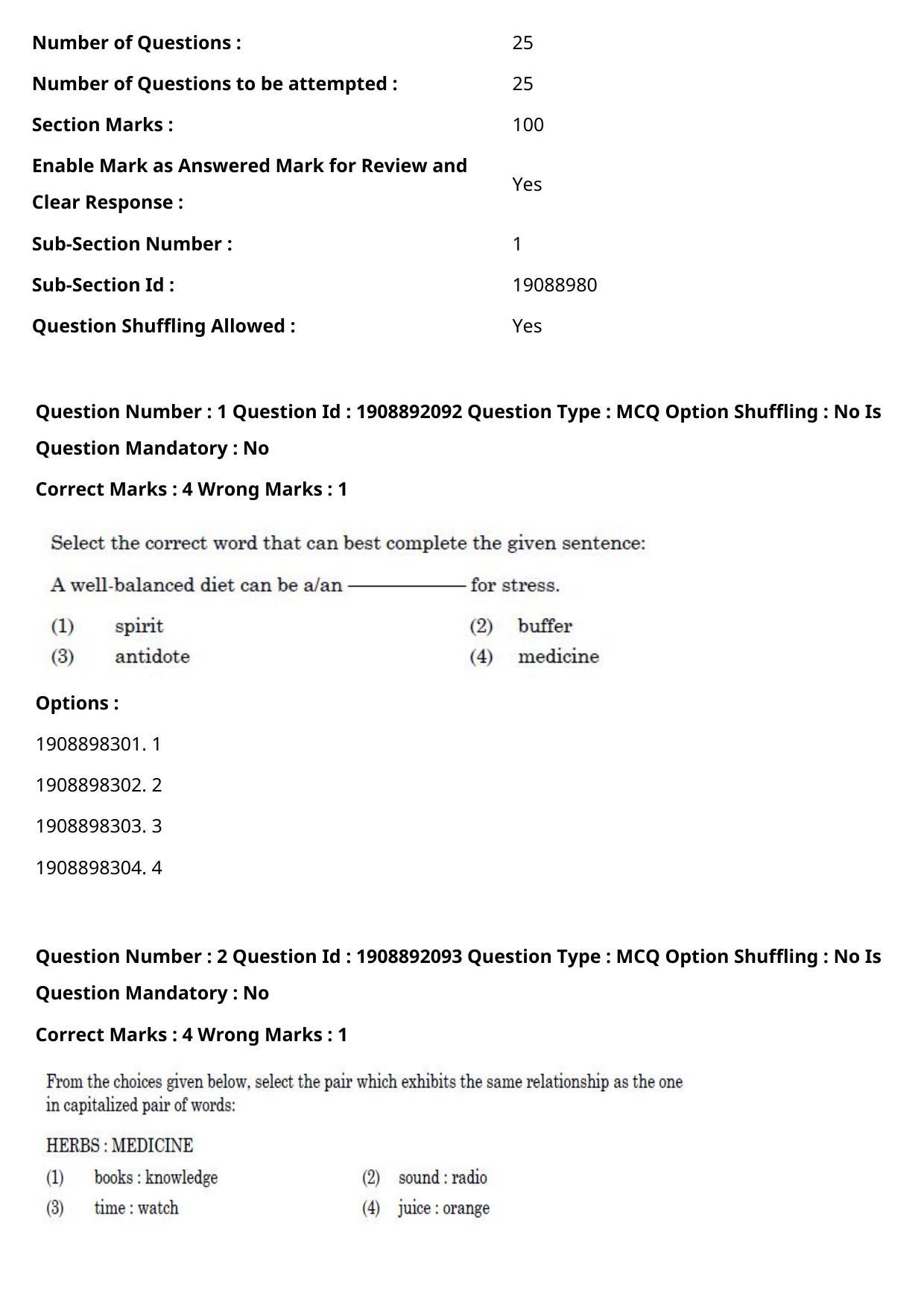CUET PG 2021 PGQP28 Question Paper - Page 2