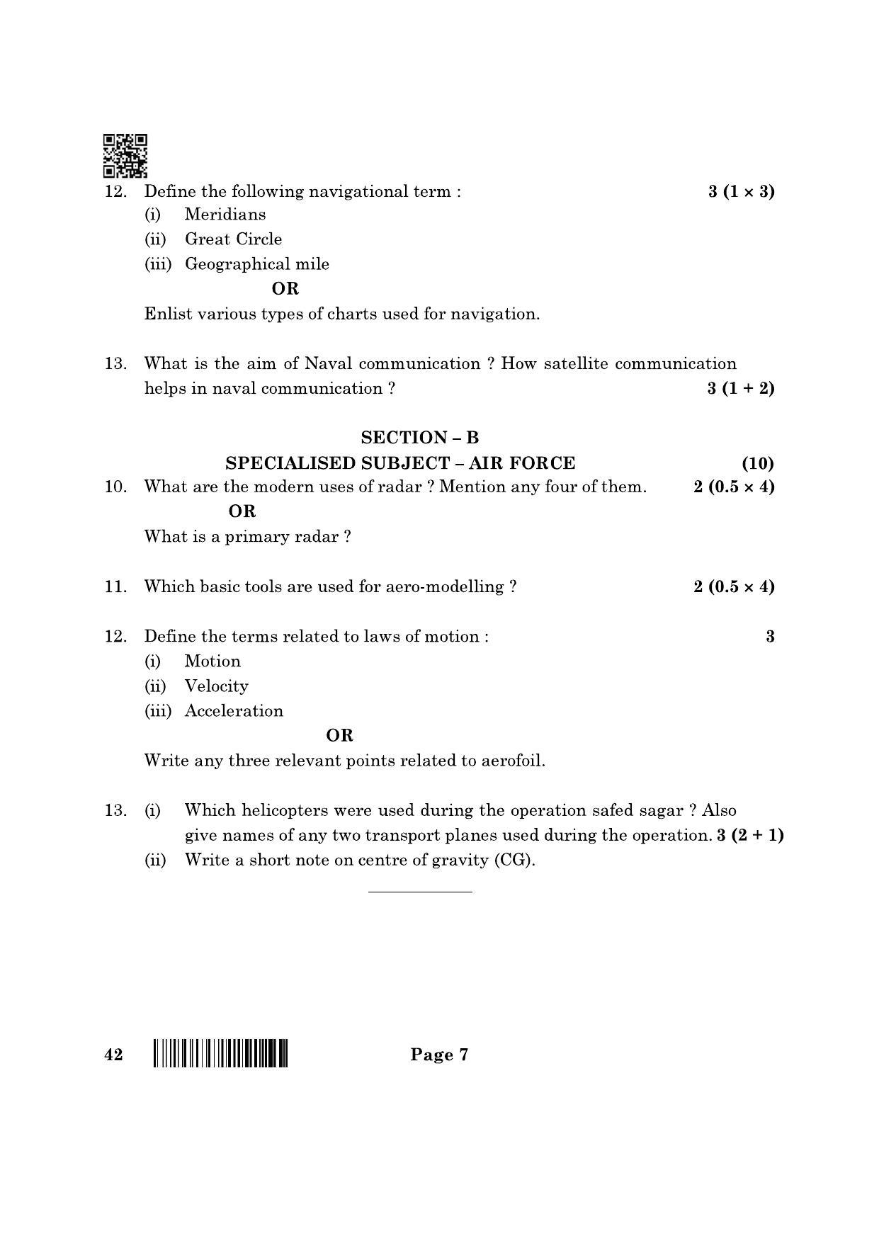 CBSE Class 12 42_NCC 2022 Question Paper - Page 7