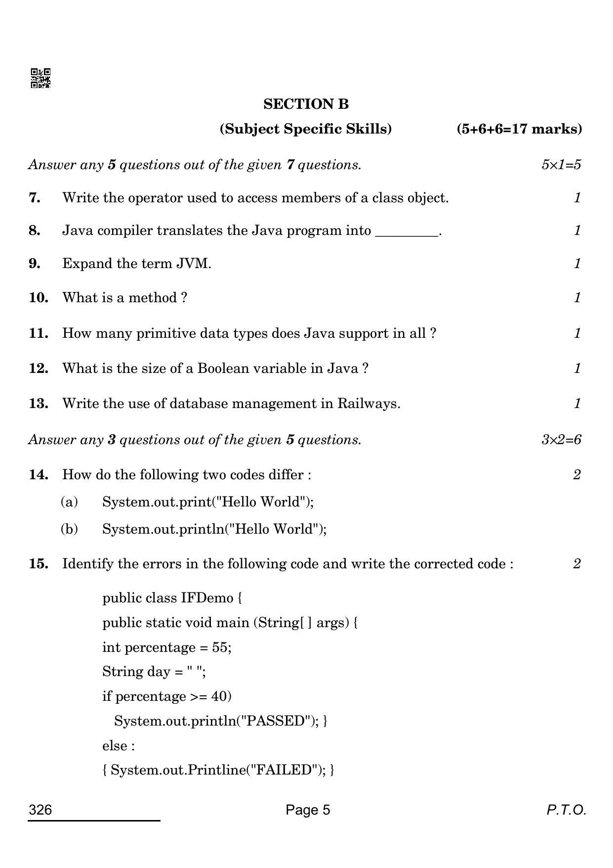 CBSE Class 12 326_Information Technology 2022 Question Paper - Page 5