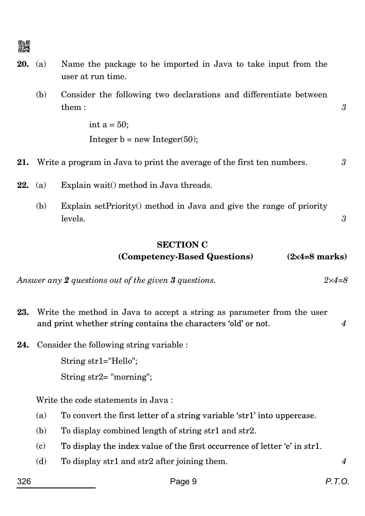 CBSE Class 12 326_Information Technology 2022 Question Paper - Page 9