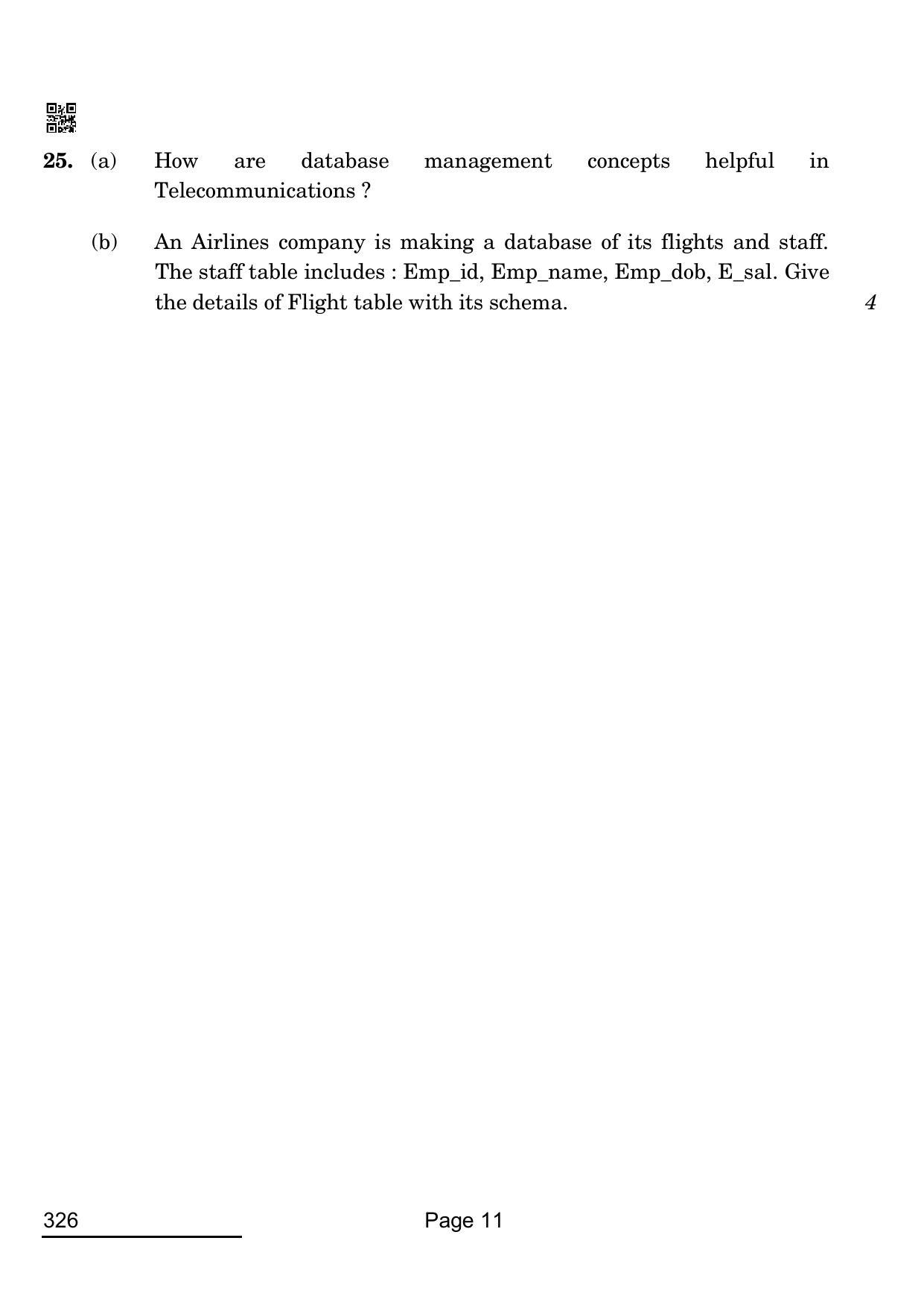 CBSE Class 12 326_Information Technology 2022 Question Paper - Page 11
