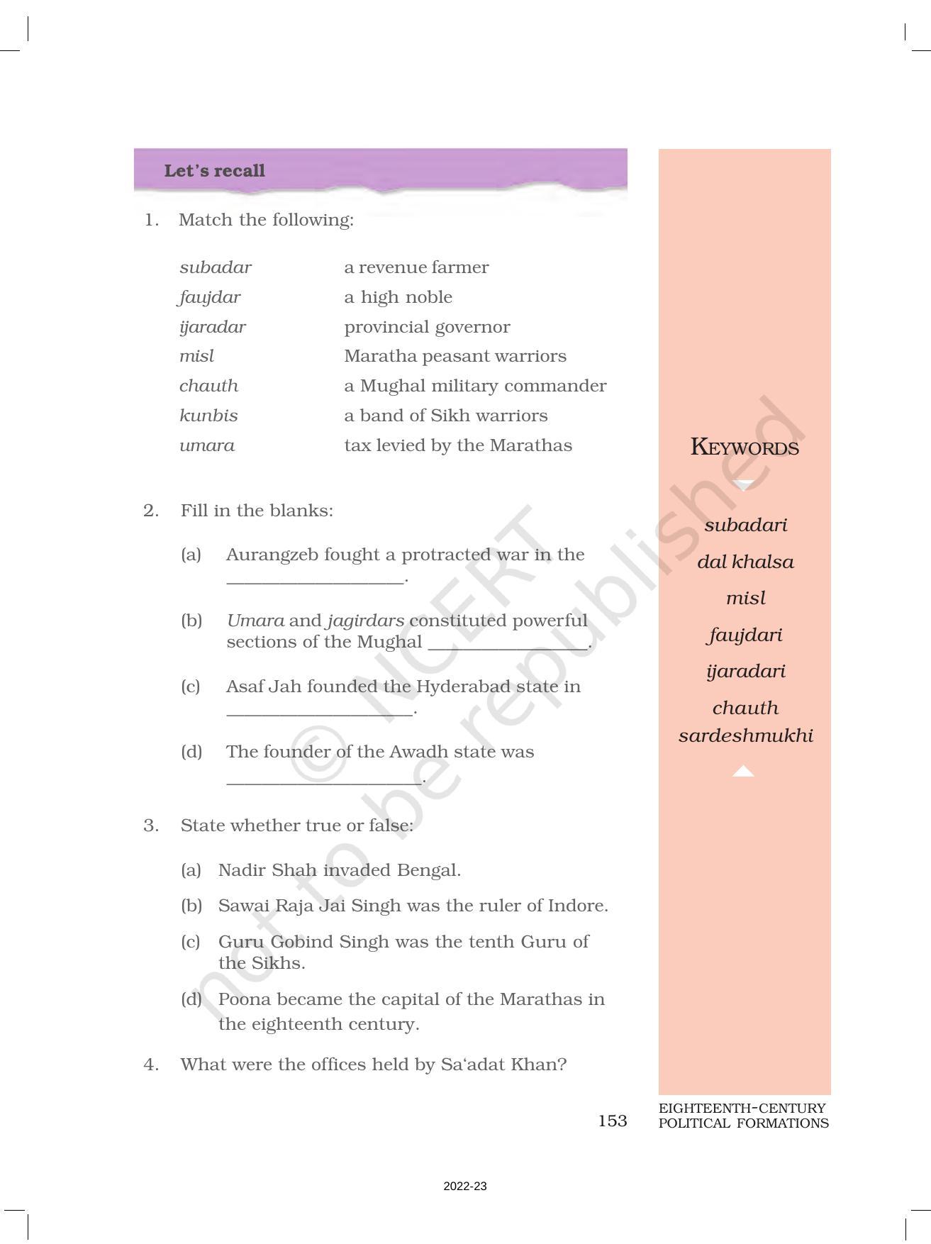 NCERT Book for Class 7 Social Science(History): Chapter 10-Eighteenth-Century Political Formations - Page 16