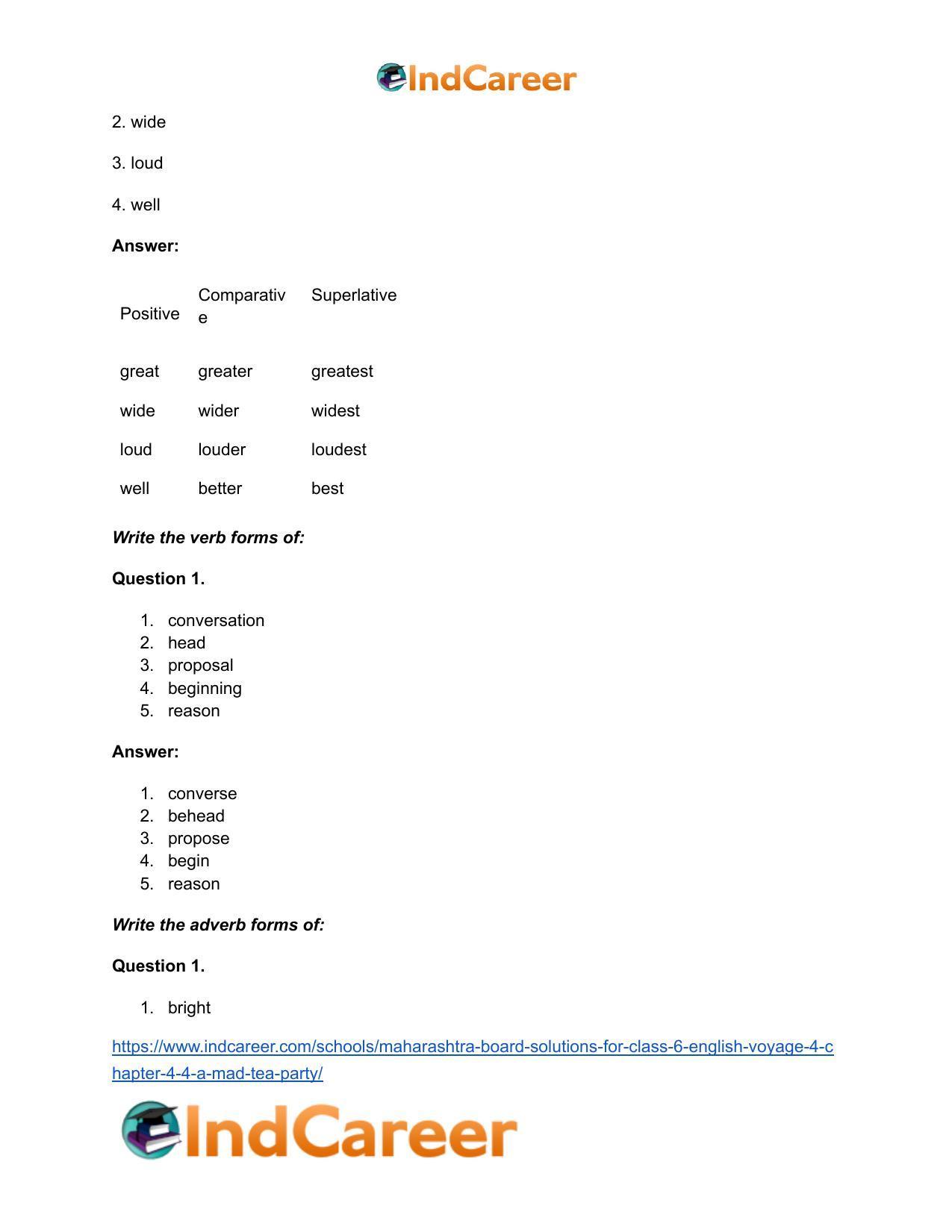 Maharashtra Board Solutions for Class 6- English (Voyage 4): Chapter 4.4- A Mad Tea Party - Page 11